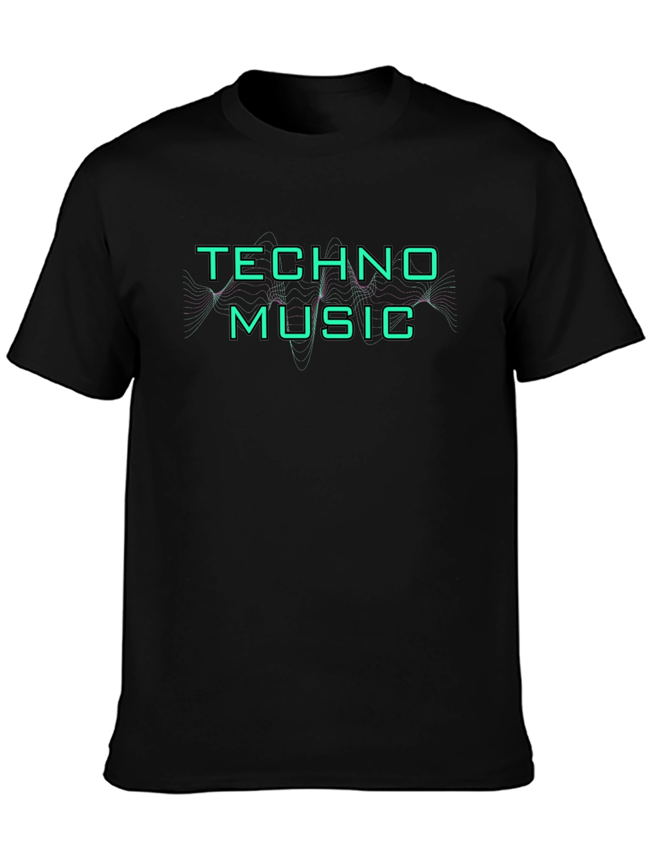 Techno Music Graphic Tee - Black Cotton T-Shirt