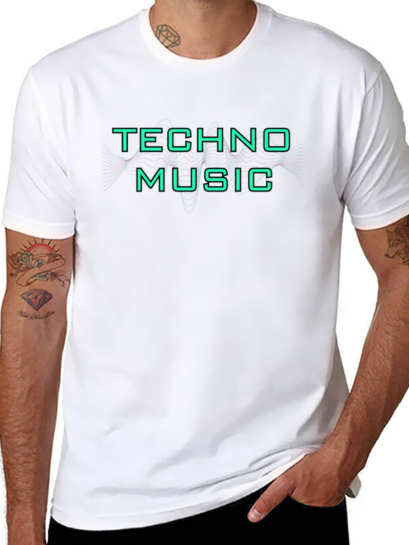 Techno Music Graphic Tee - Black Cotton T-Shirt