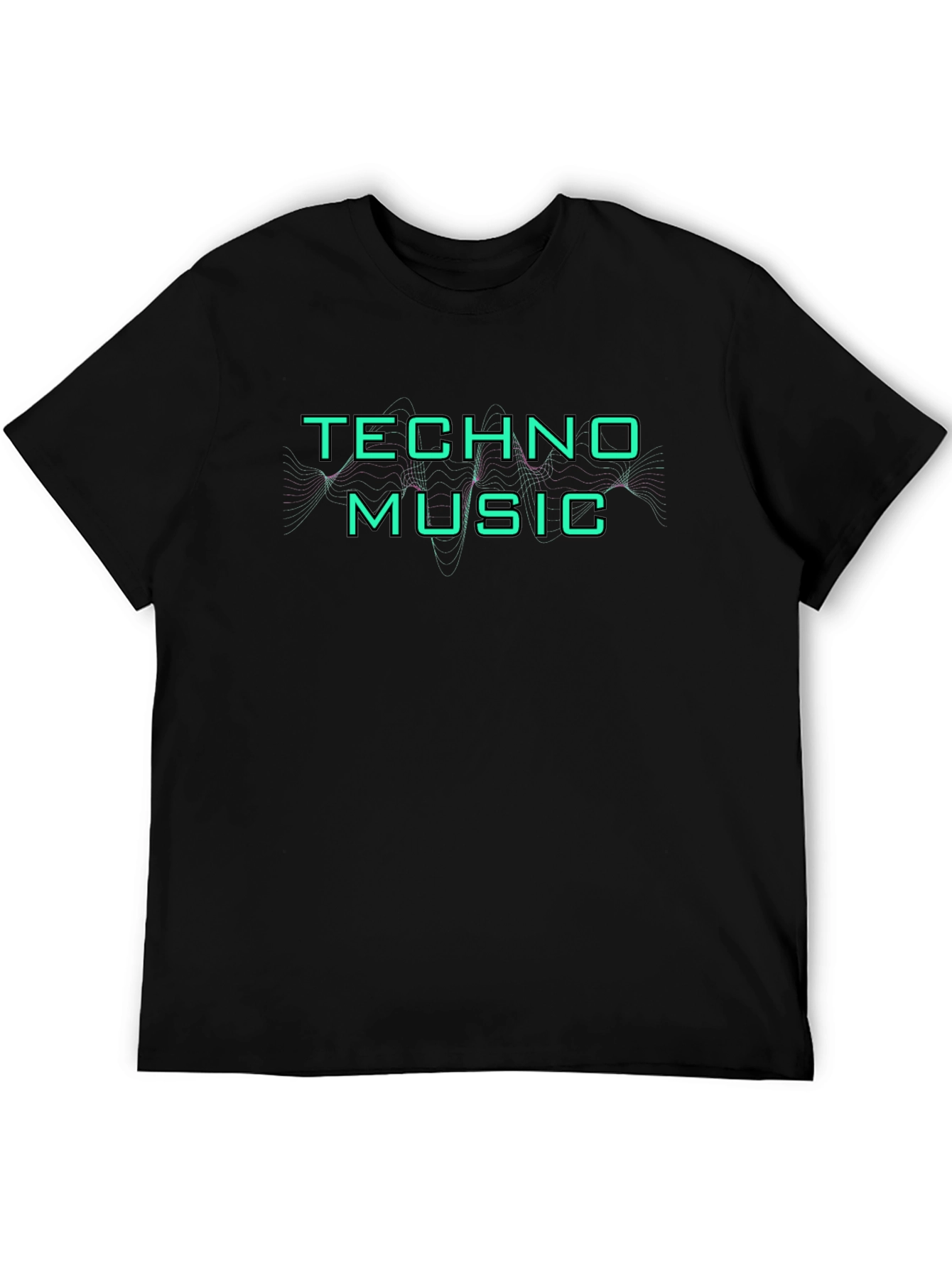 Techno Music Graphic Tee - Black Cotton T-Shirt
