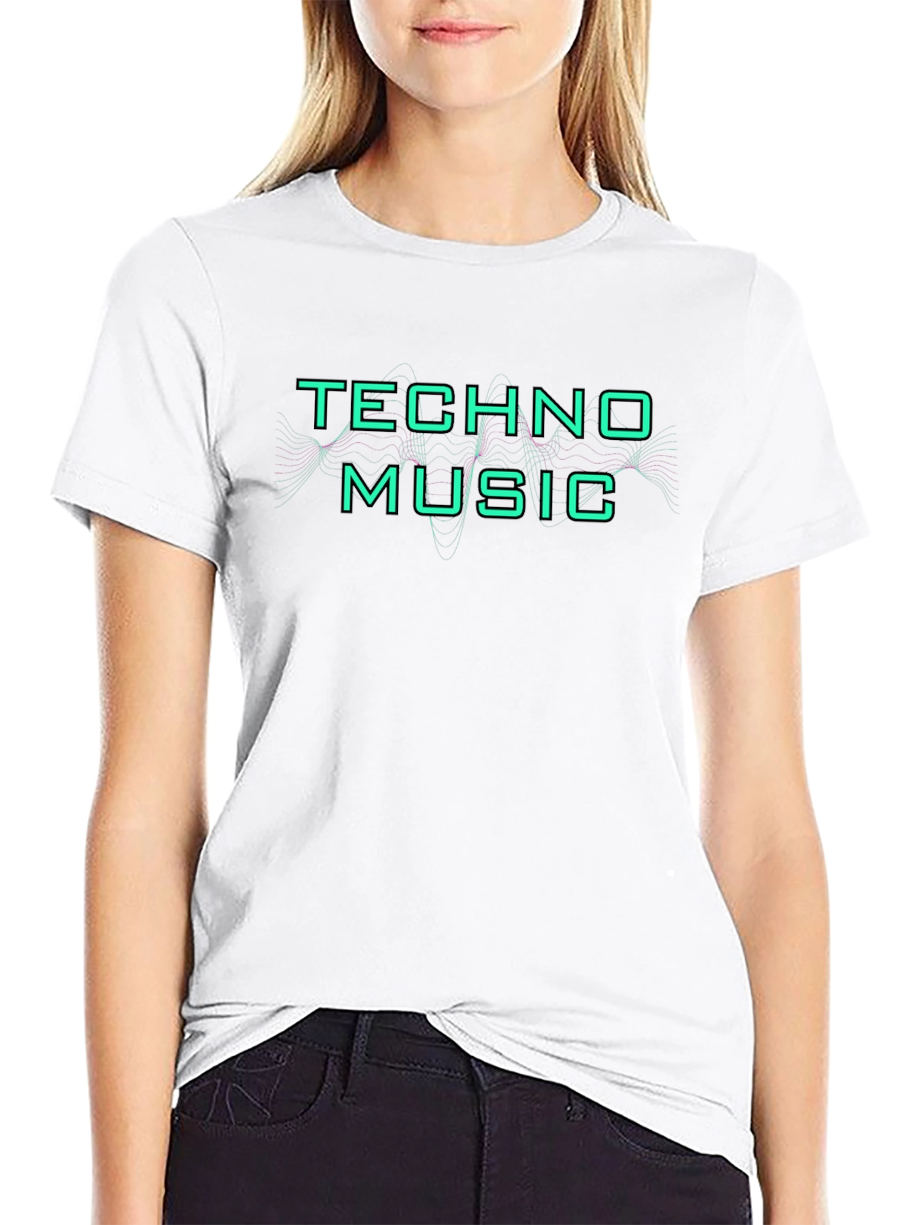 Techno Music Graphic Tee - Black Cotton T-Shirt
