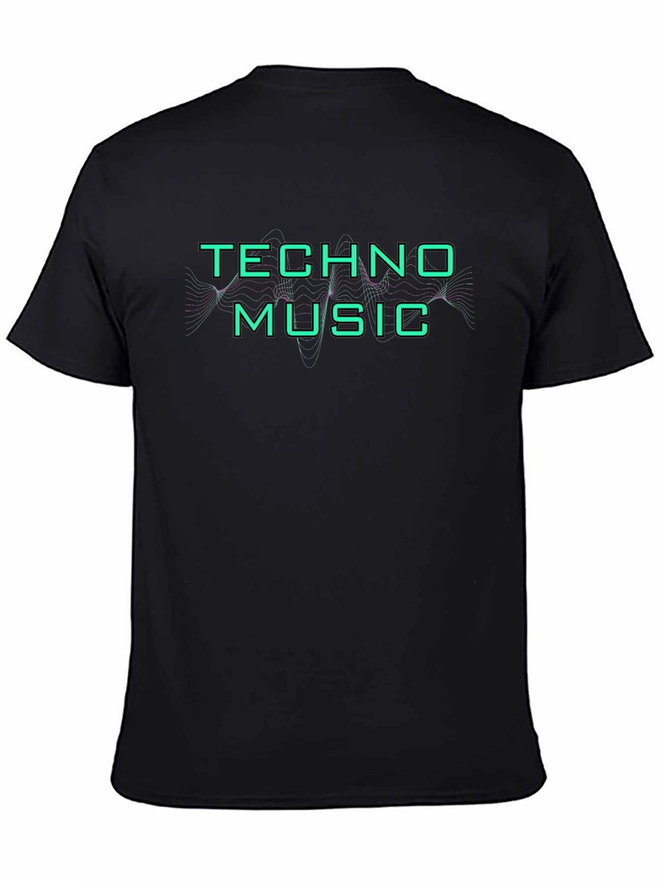 Techno Music Graphic Tee - Black Cotton T-Shirt