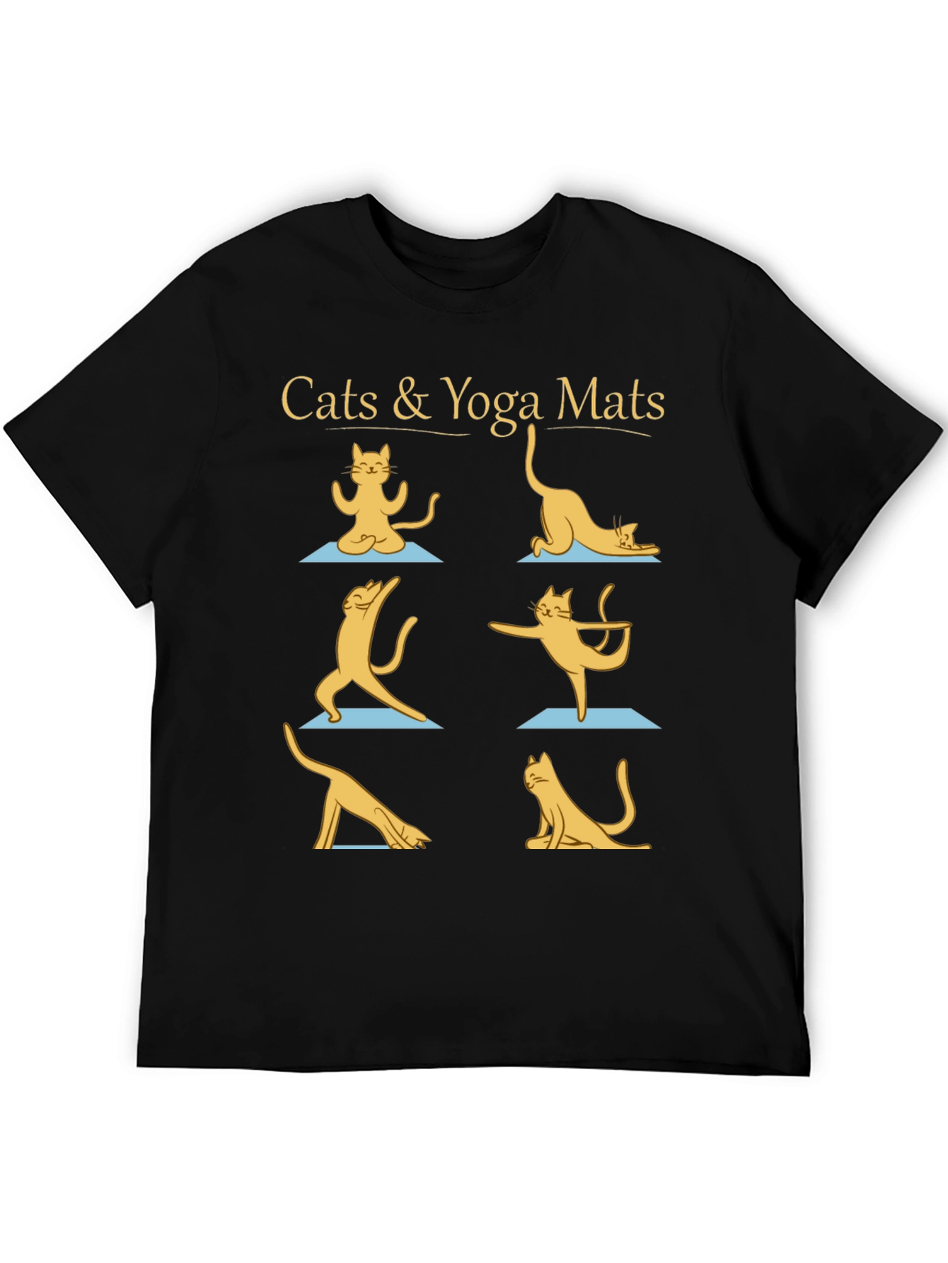 Cats & Yoga Mats Graphic Tee - Black