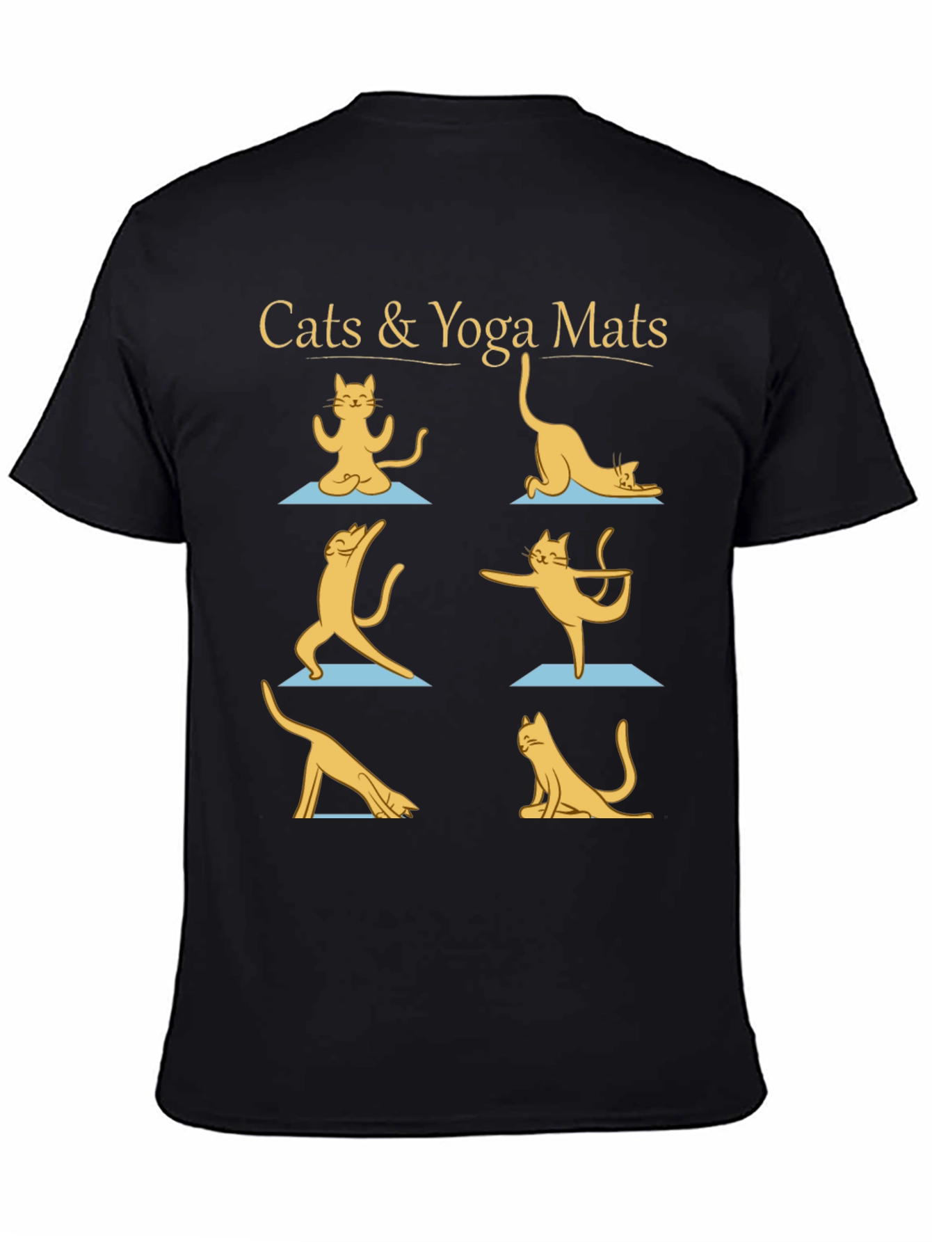 Cats & Yoga Mats Graphic Tee - Black