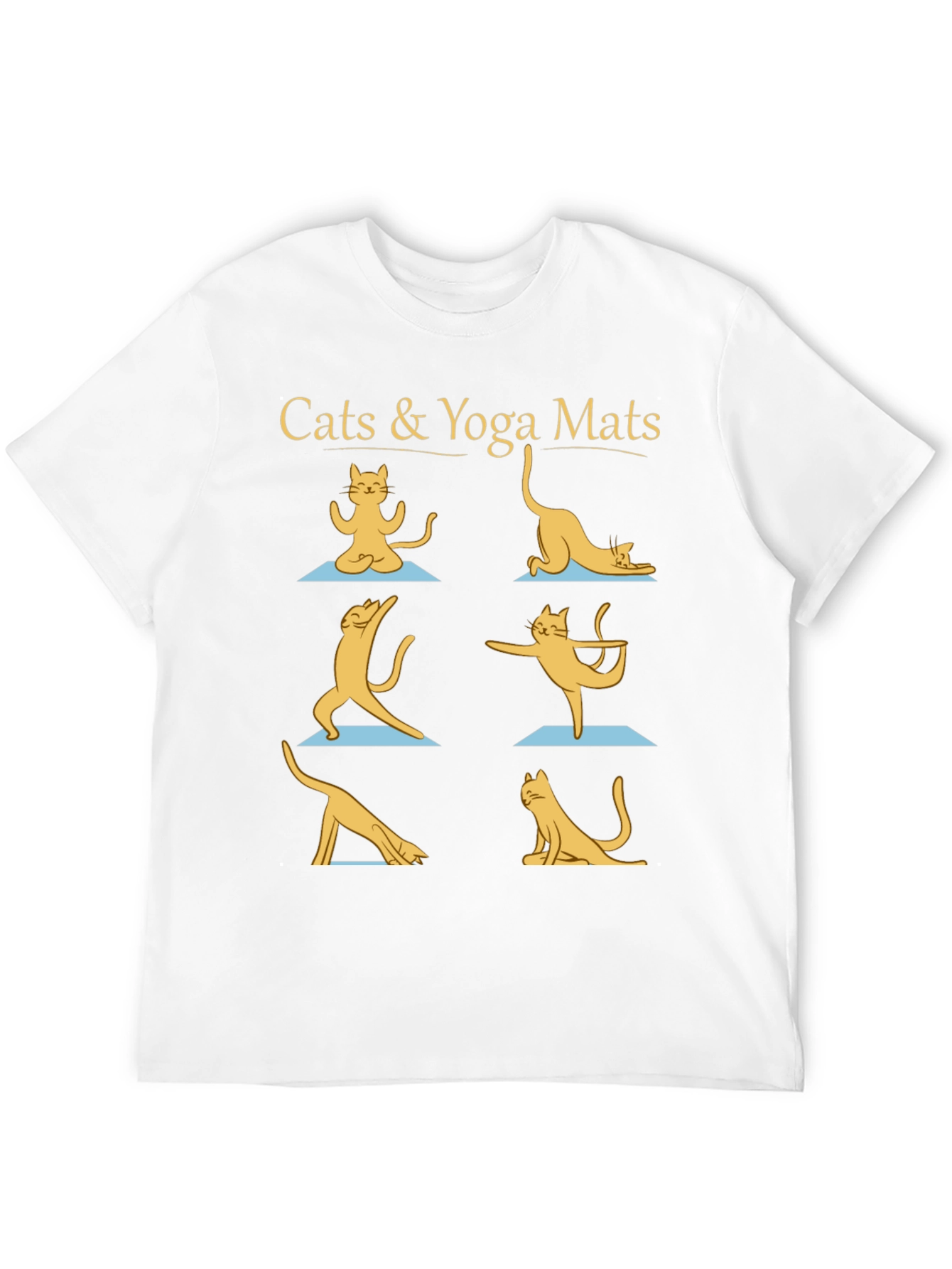 Cats & Yoga Mats Graphic Tee - Black