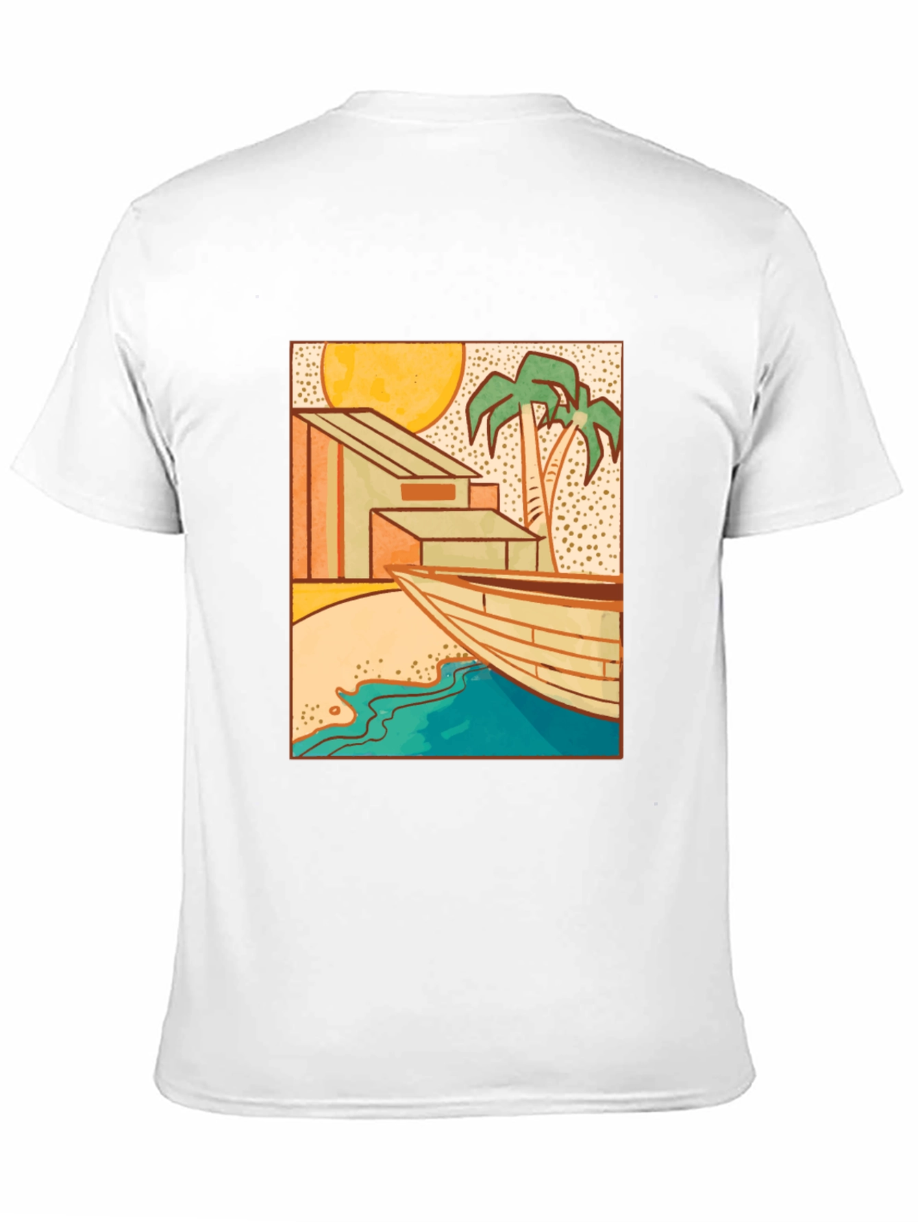 Beach House Graphic Black T-Shirt