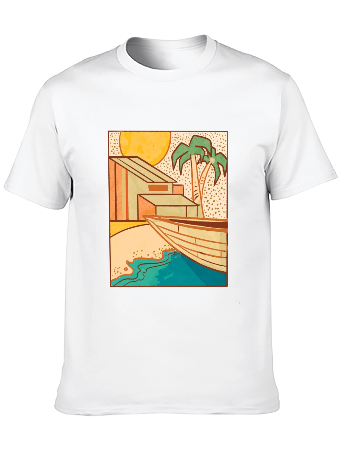 Beach House Graphic Black T-Shirt