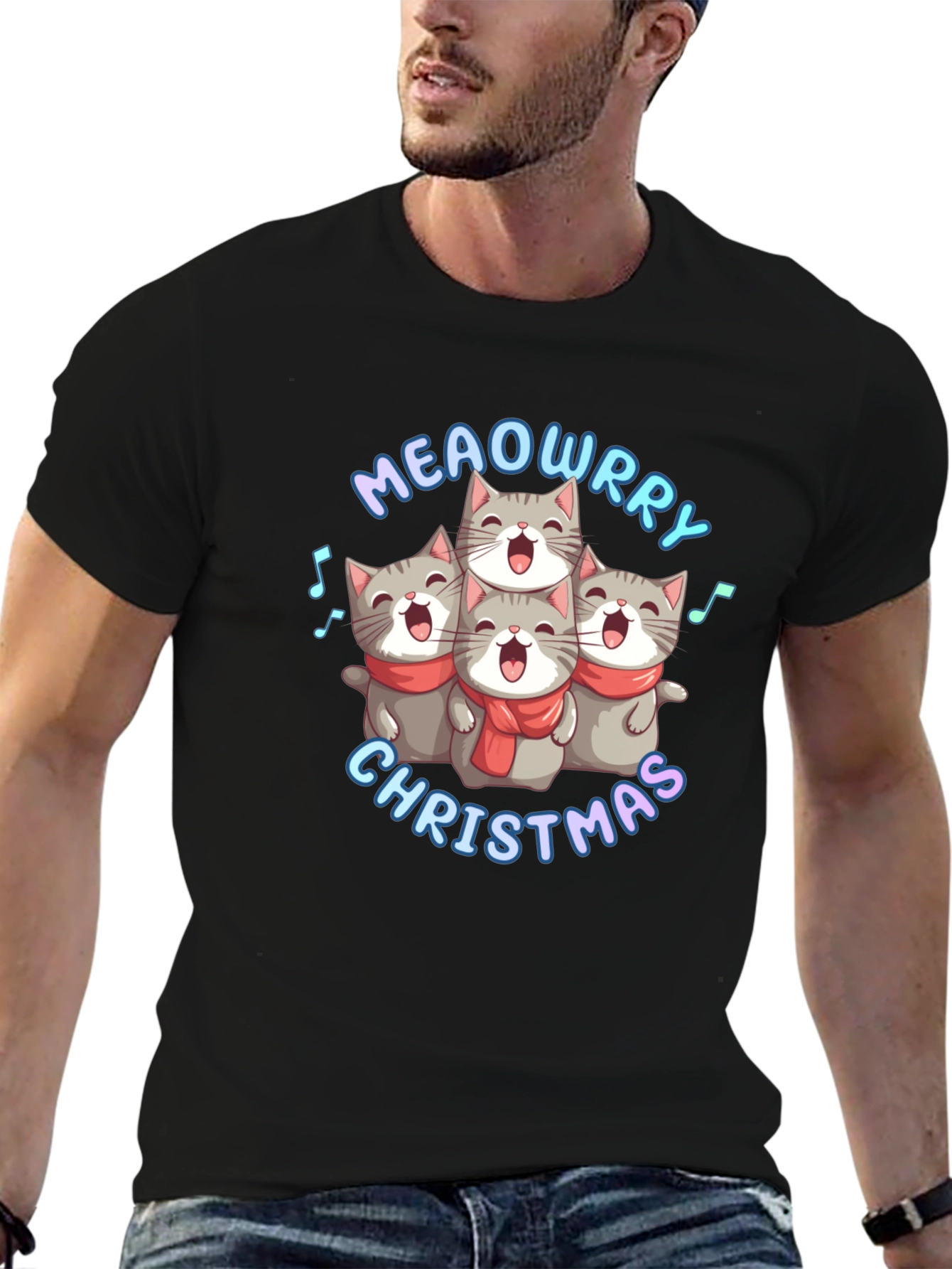 Meowrry Christmas Cat Choir T-Shirt