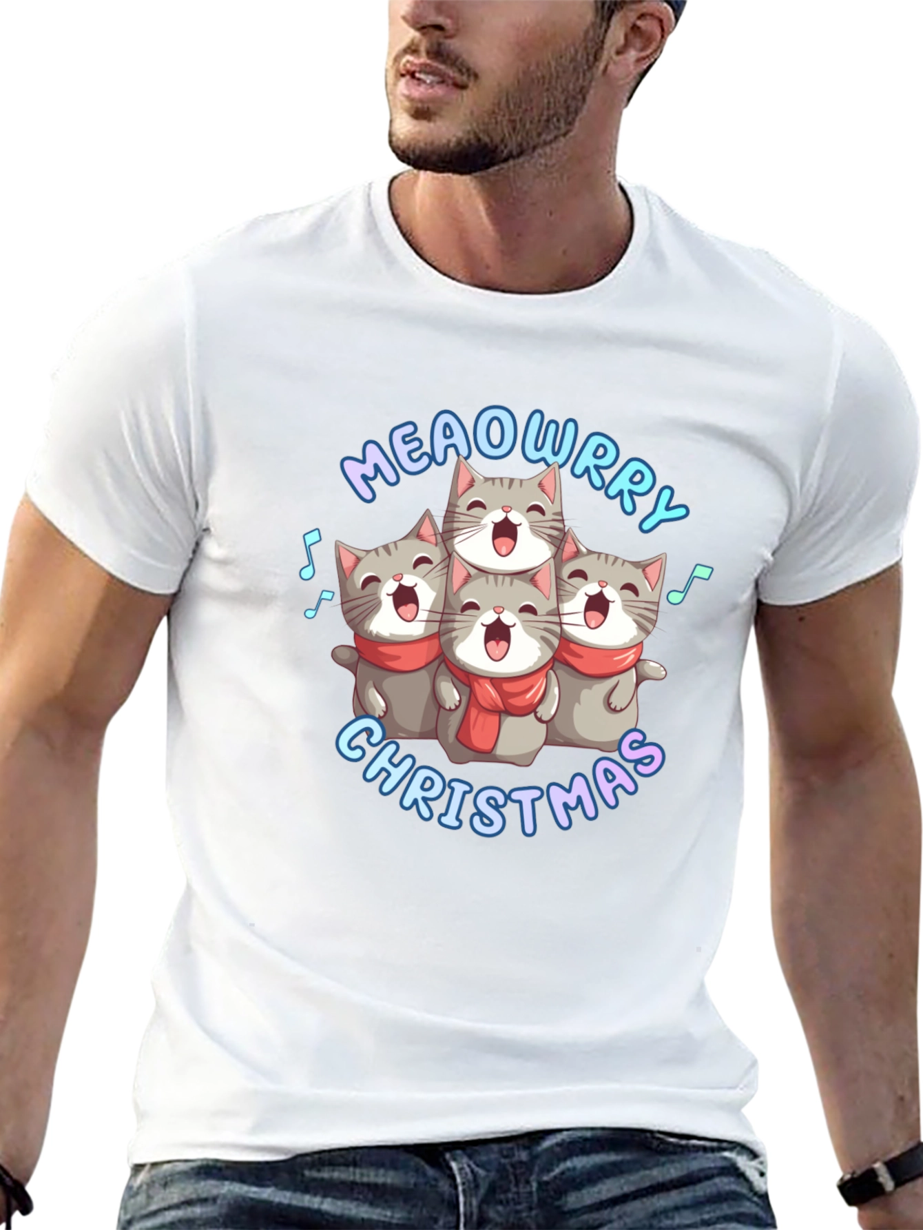 Meowrry Christmas Cat Choir T-Shirt