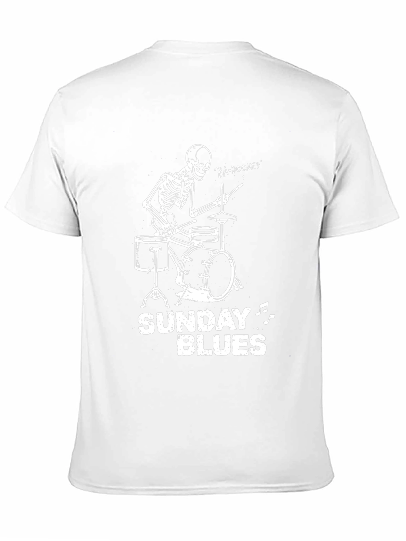 Skeleton Drummer Sunday Blues Graphic Tee