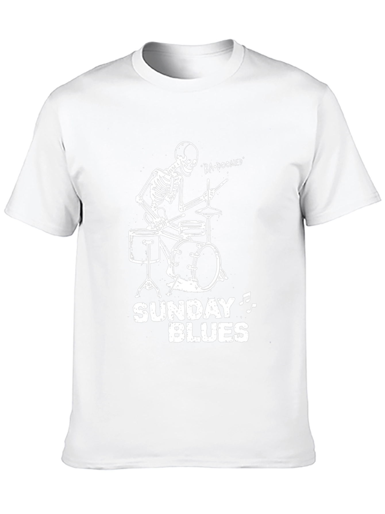 Skeleton Drummer Sunday Blues Graphic Tee