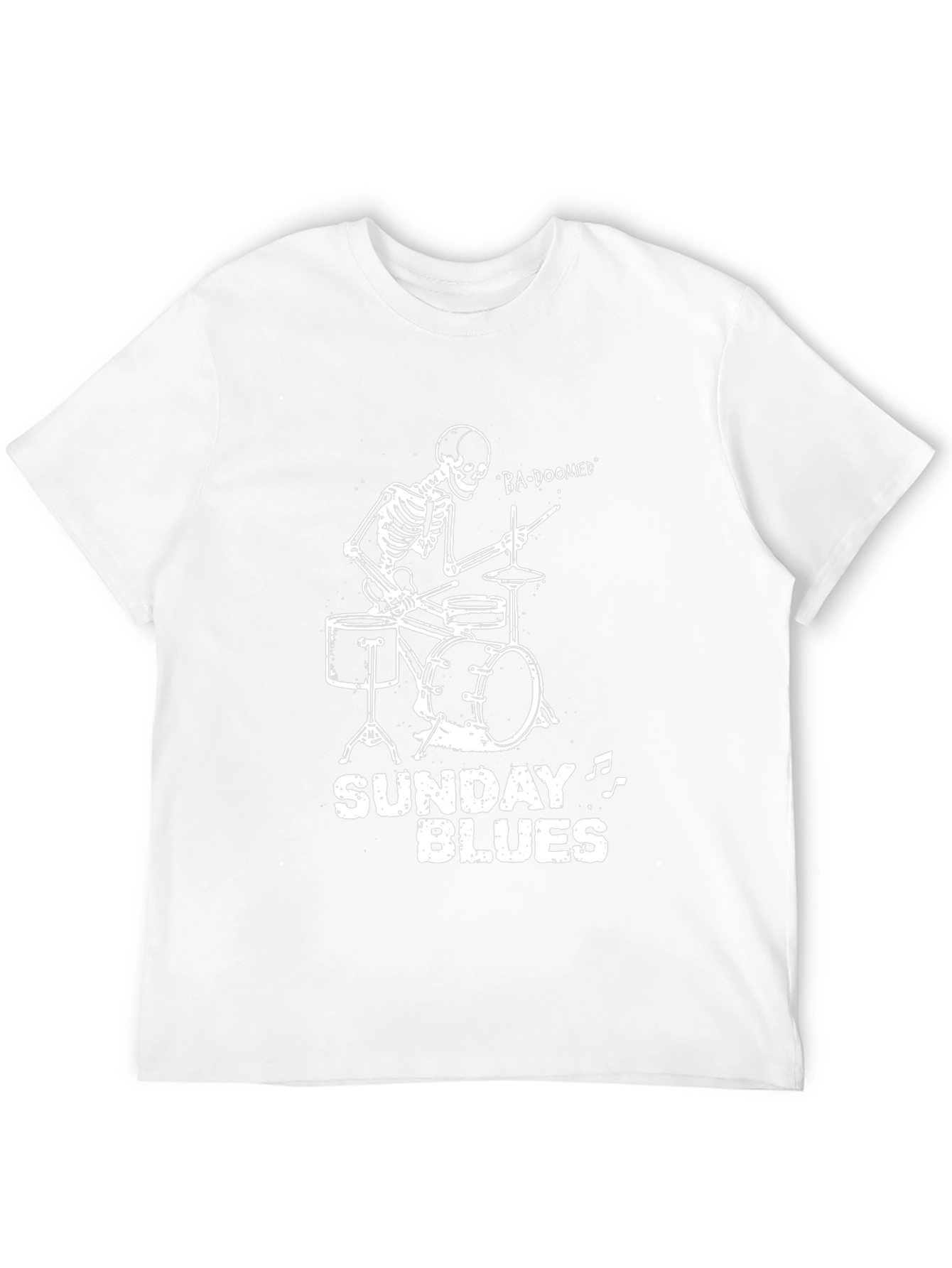 Skeleton Drummer Sunday Blues Graphic Tee