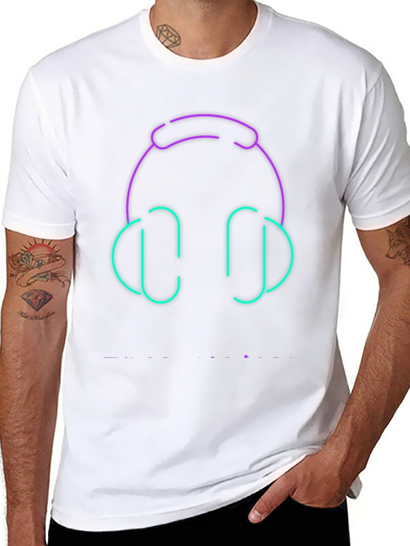 Neon Headphones Graphic Tee