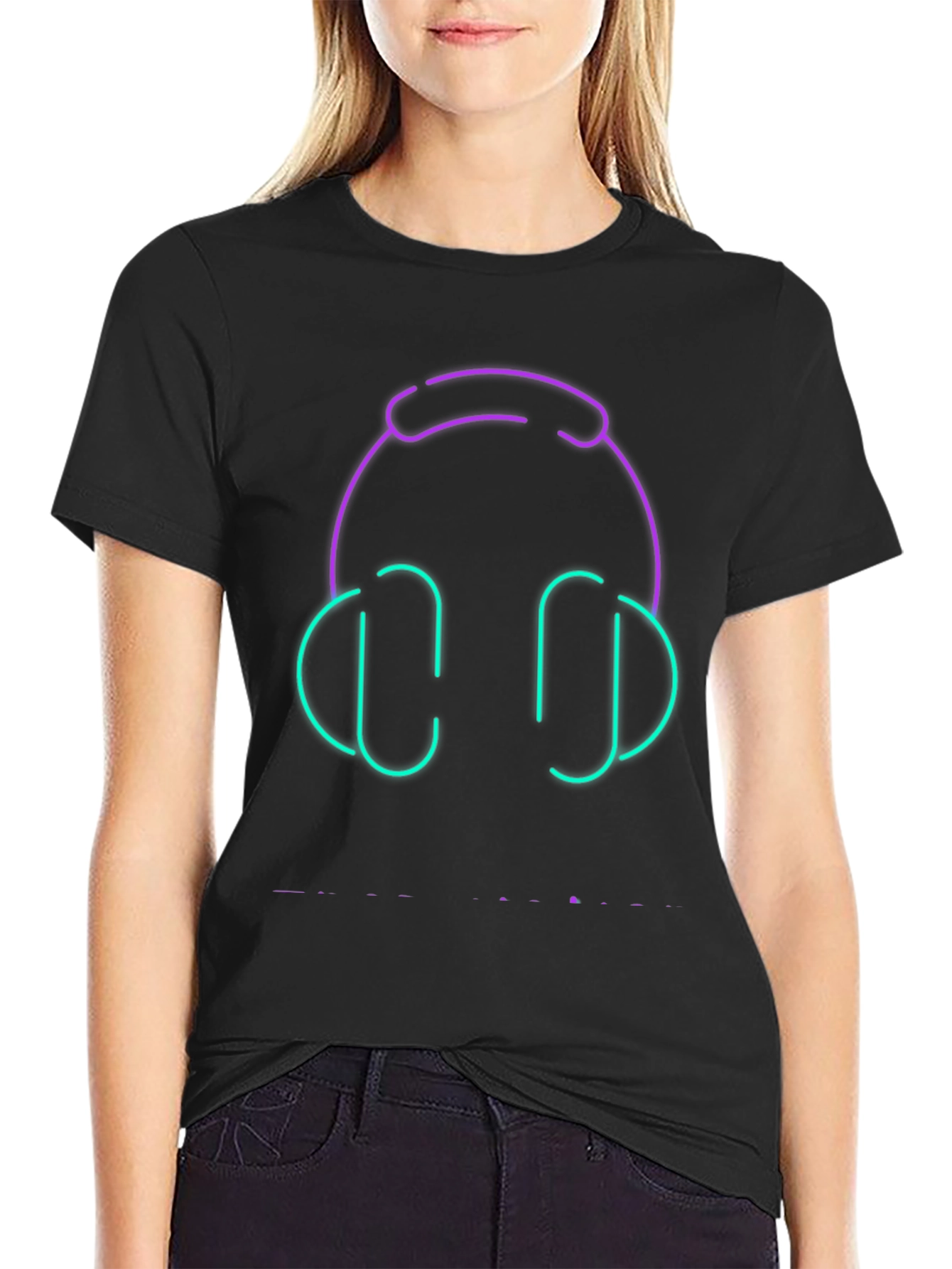 Neon Headphones Graphic Tee
