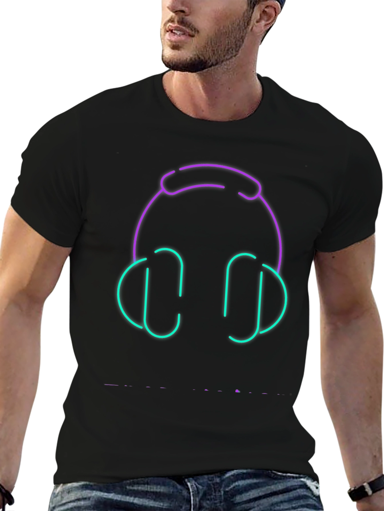 Neon Headphones Graphic Tee
