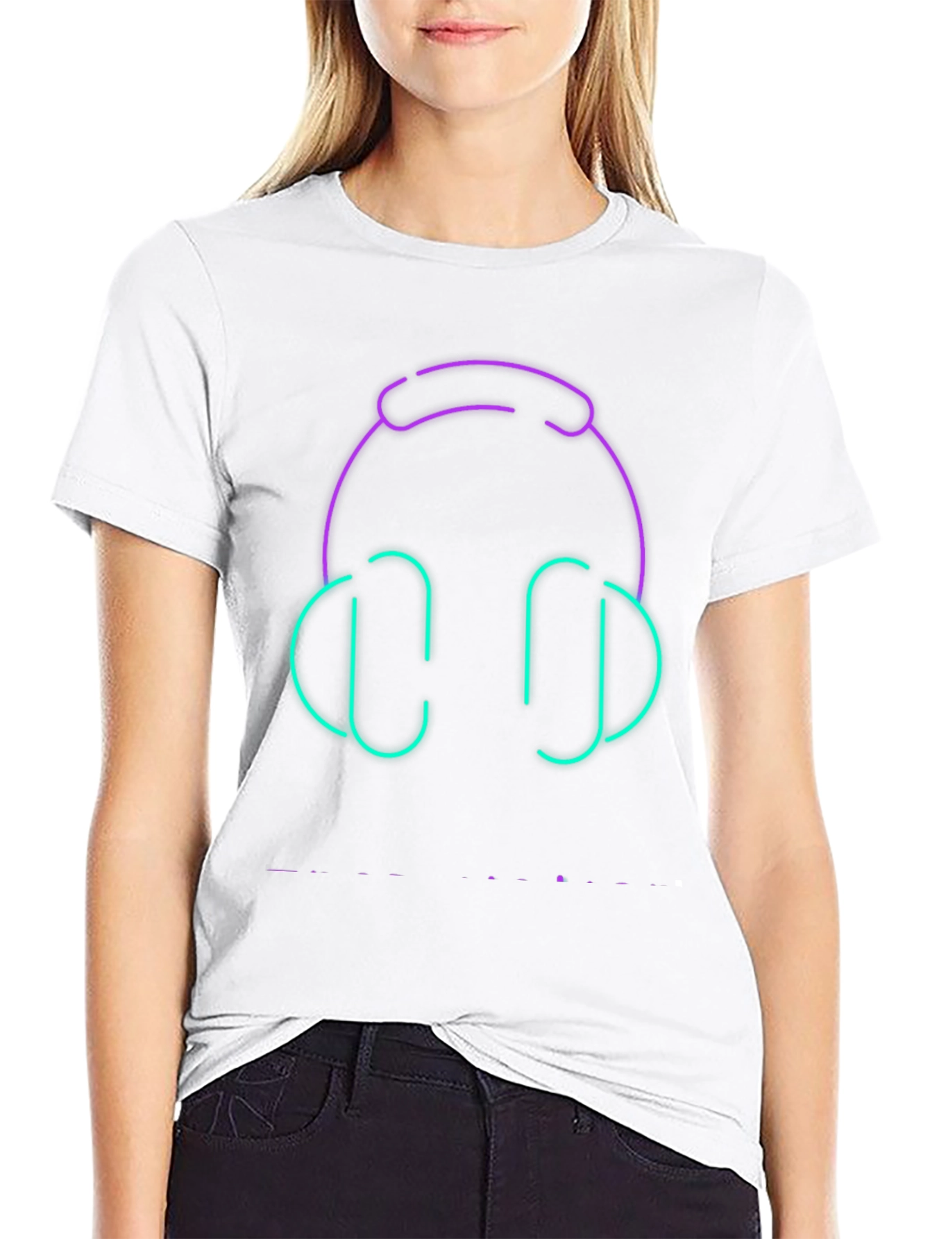 Neon Headphones Graphic Tee