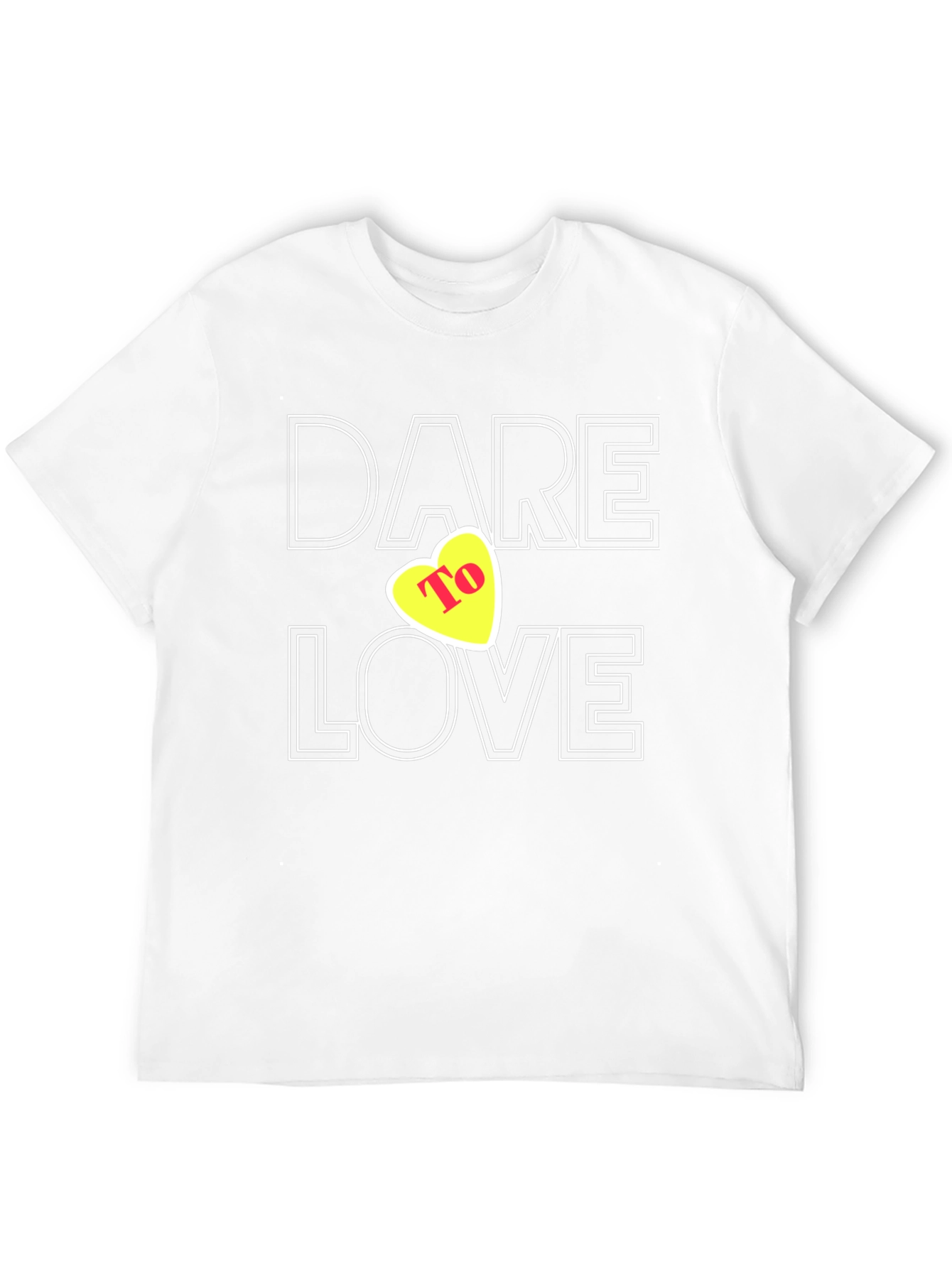 Dare To Love Black T-Shirt with Heart Graphic