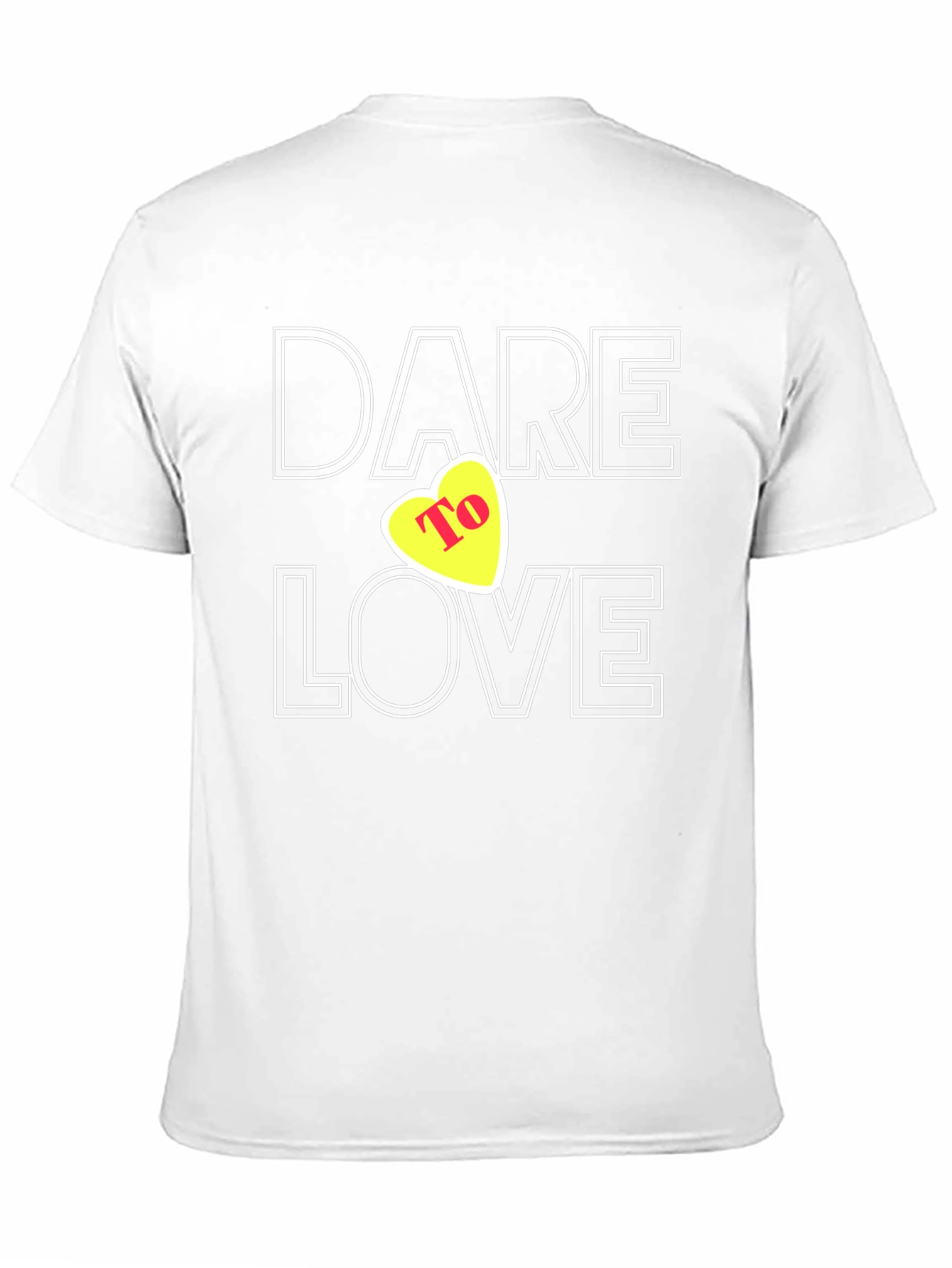Dare To Love Black T-Shirt with Heart Graphic