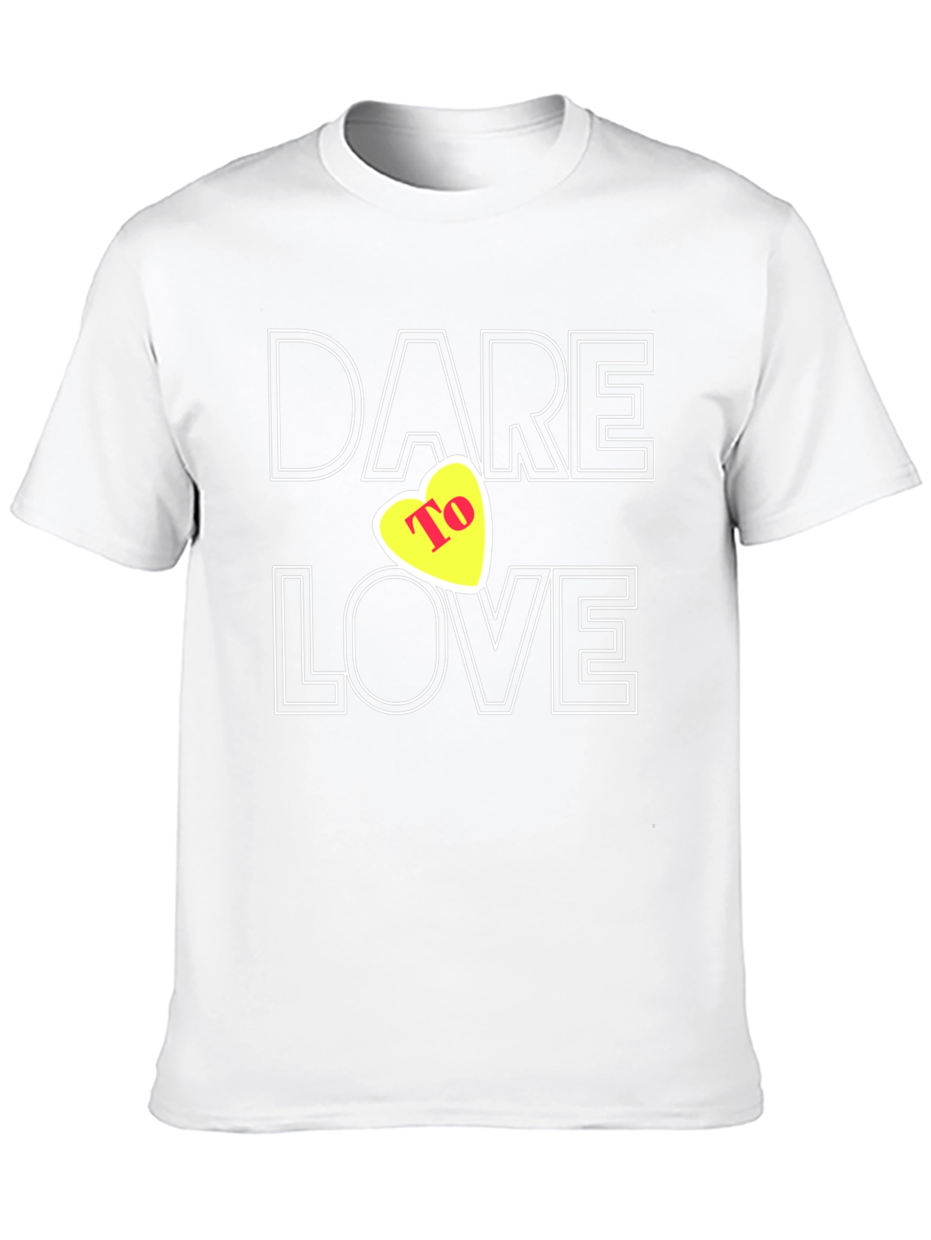 Dare To Love Black T-Shirt with Heart Graphic