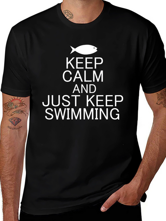 Keep Calm and Swim Mens T-Shirt