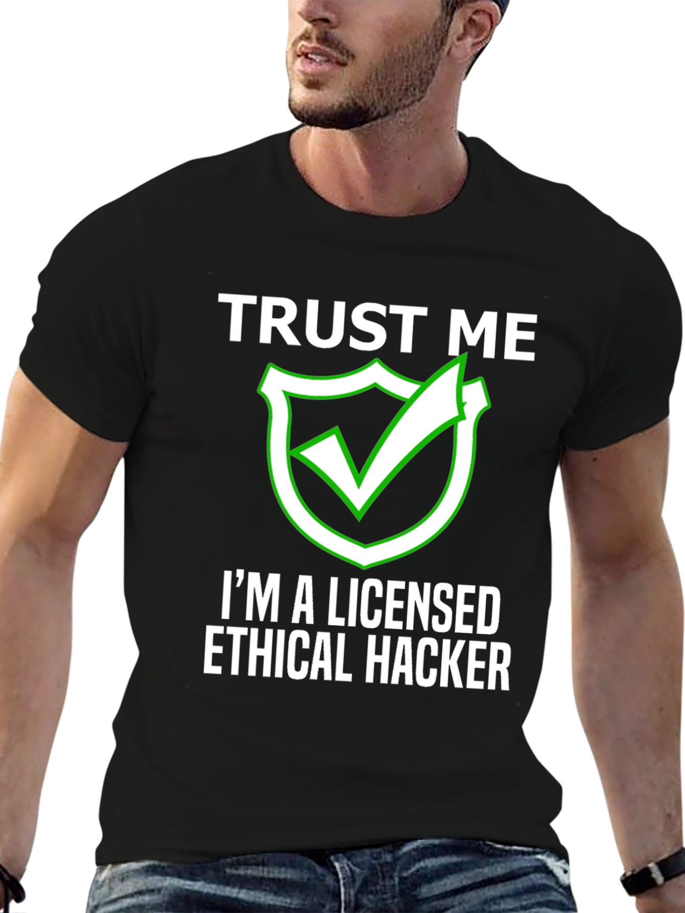 Ethical Hacker Licensed Funny Black T-Shirt