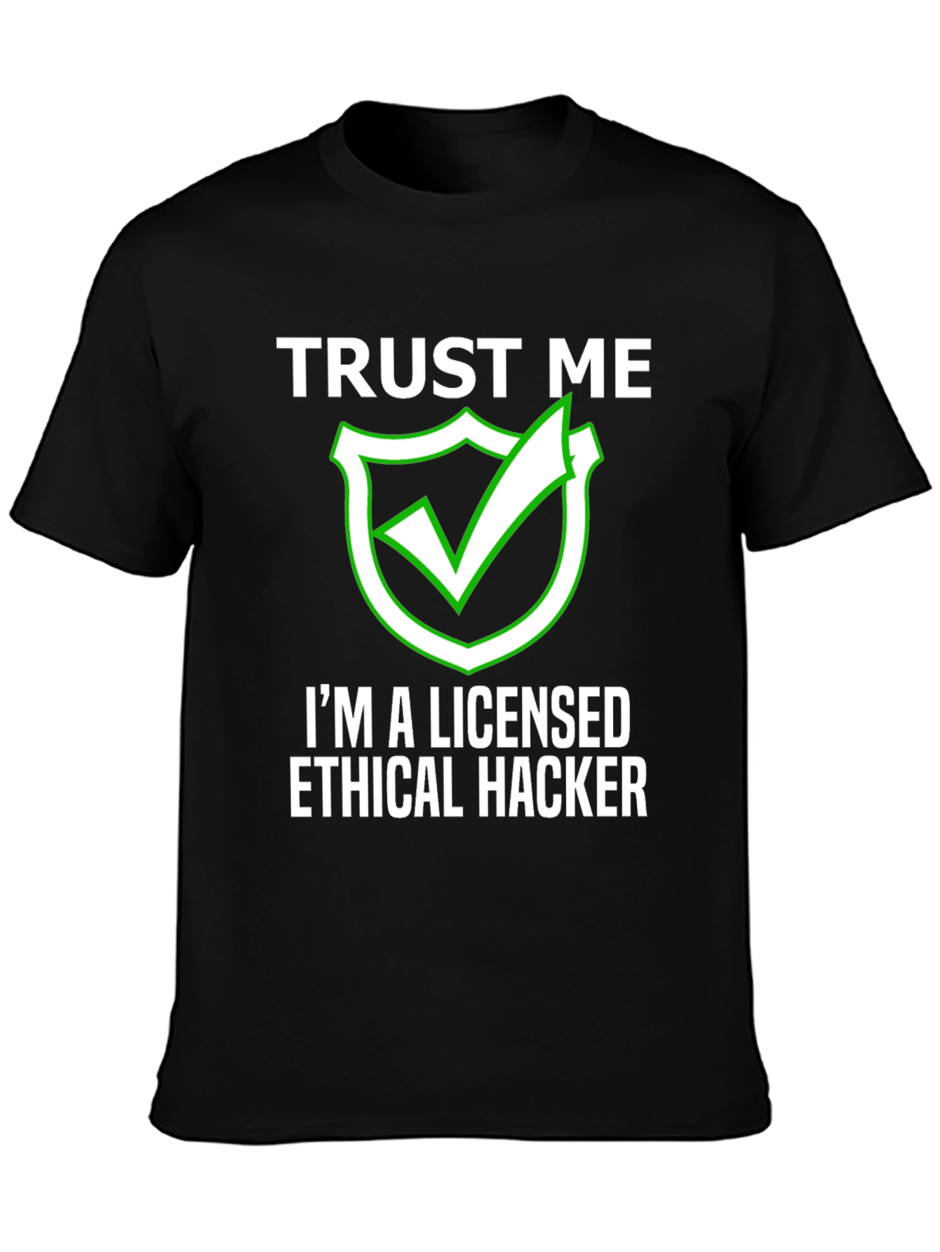 Ethical Hacker Licensed Funny Black T-Shirt