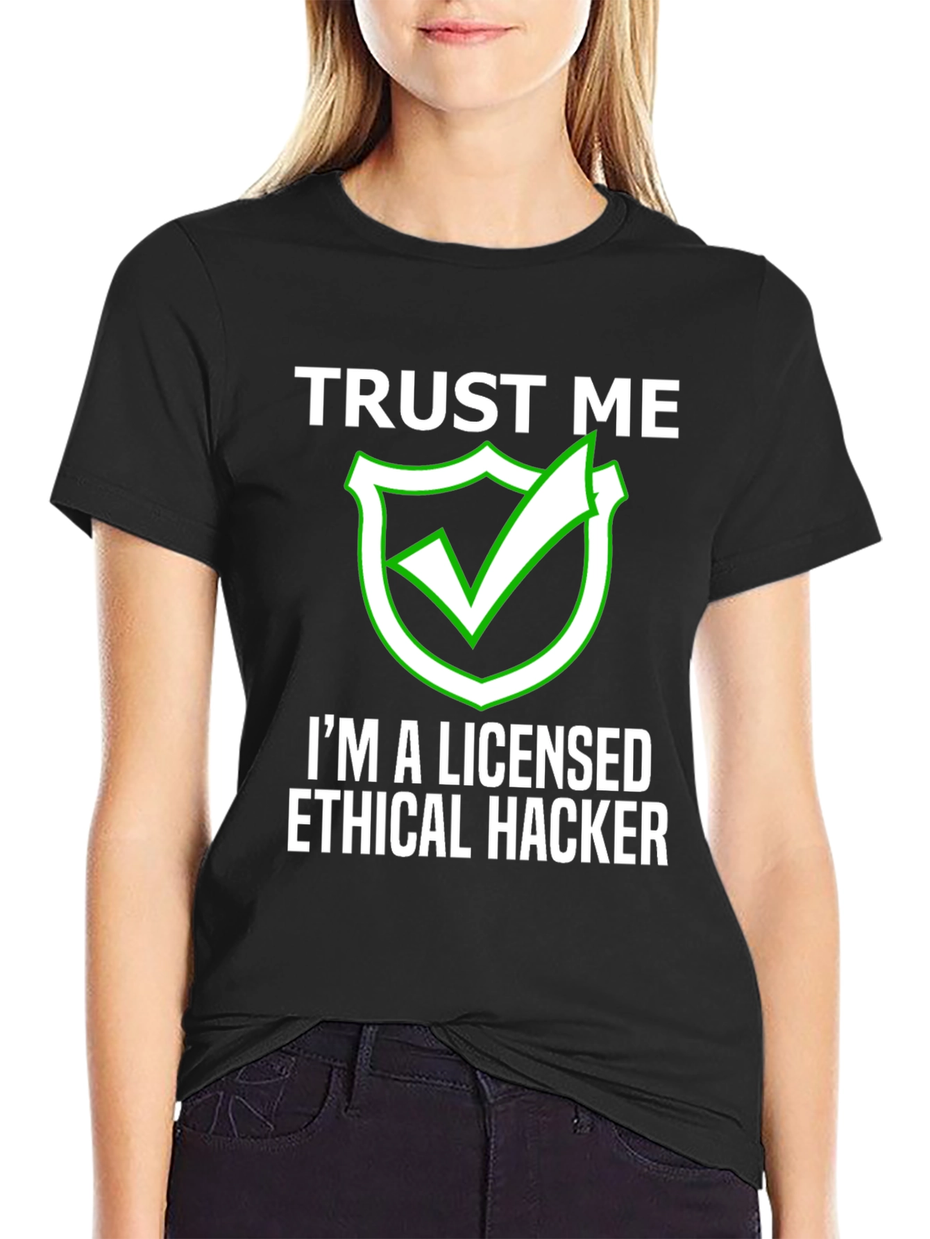 Ethical Hacker Licensed Funny Black T-Shirt