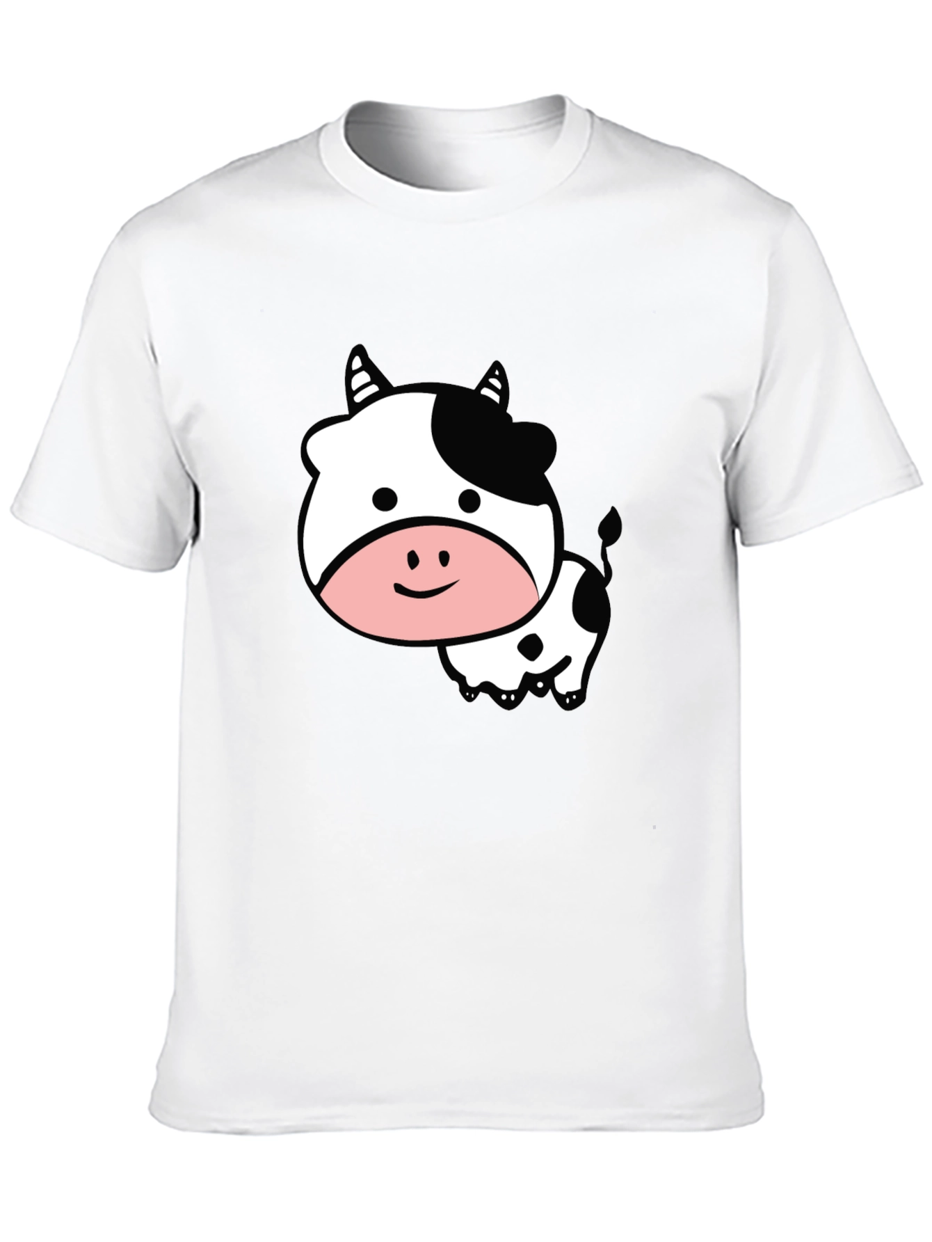 Cute Cow Graphic Black T-Shirt