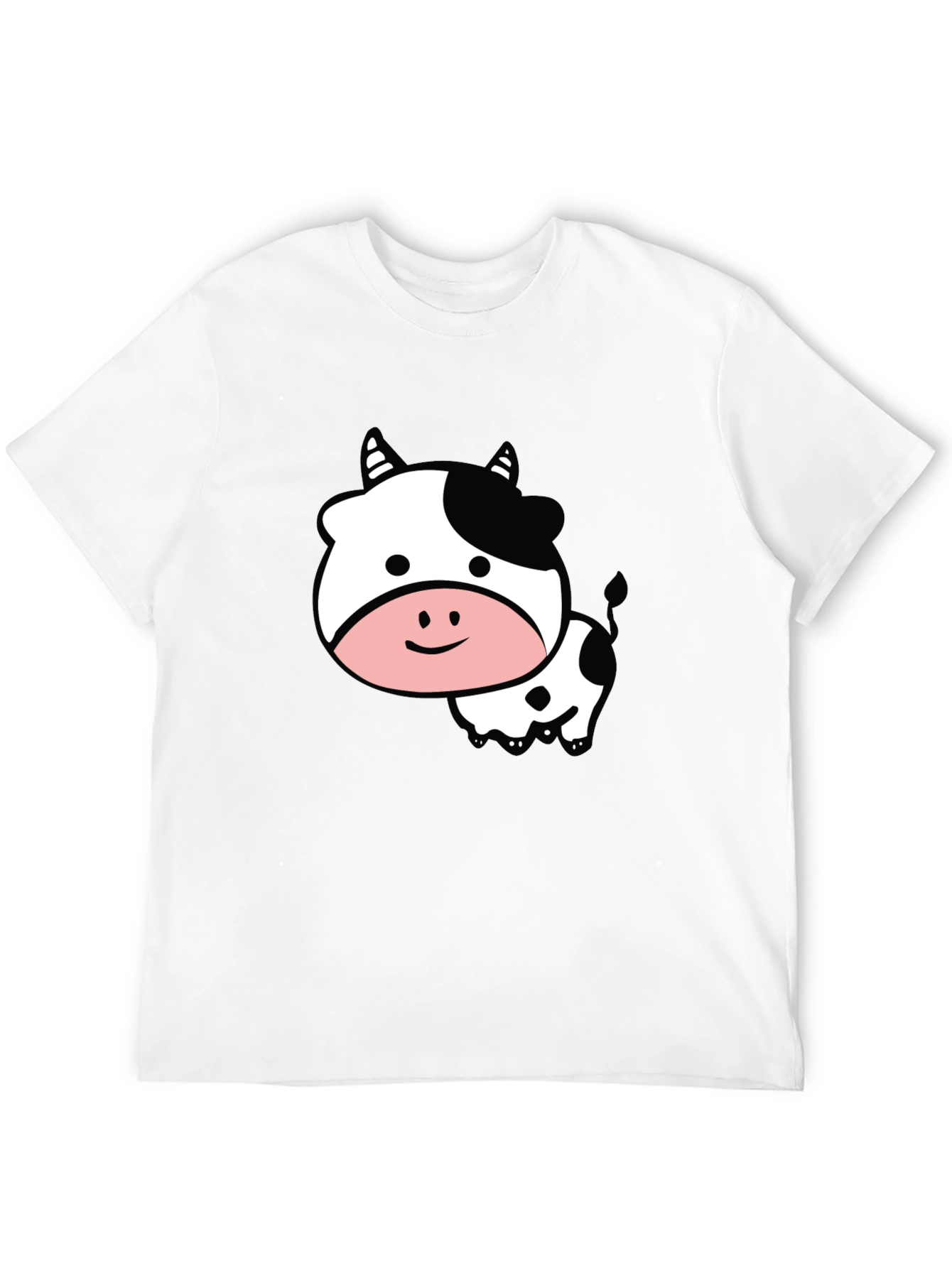 Cute Cow Graphic Black T-Shirt