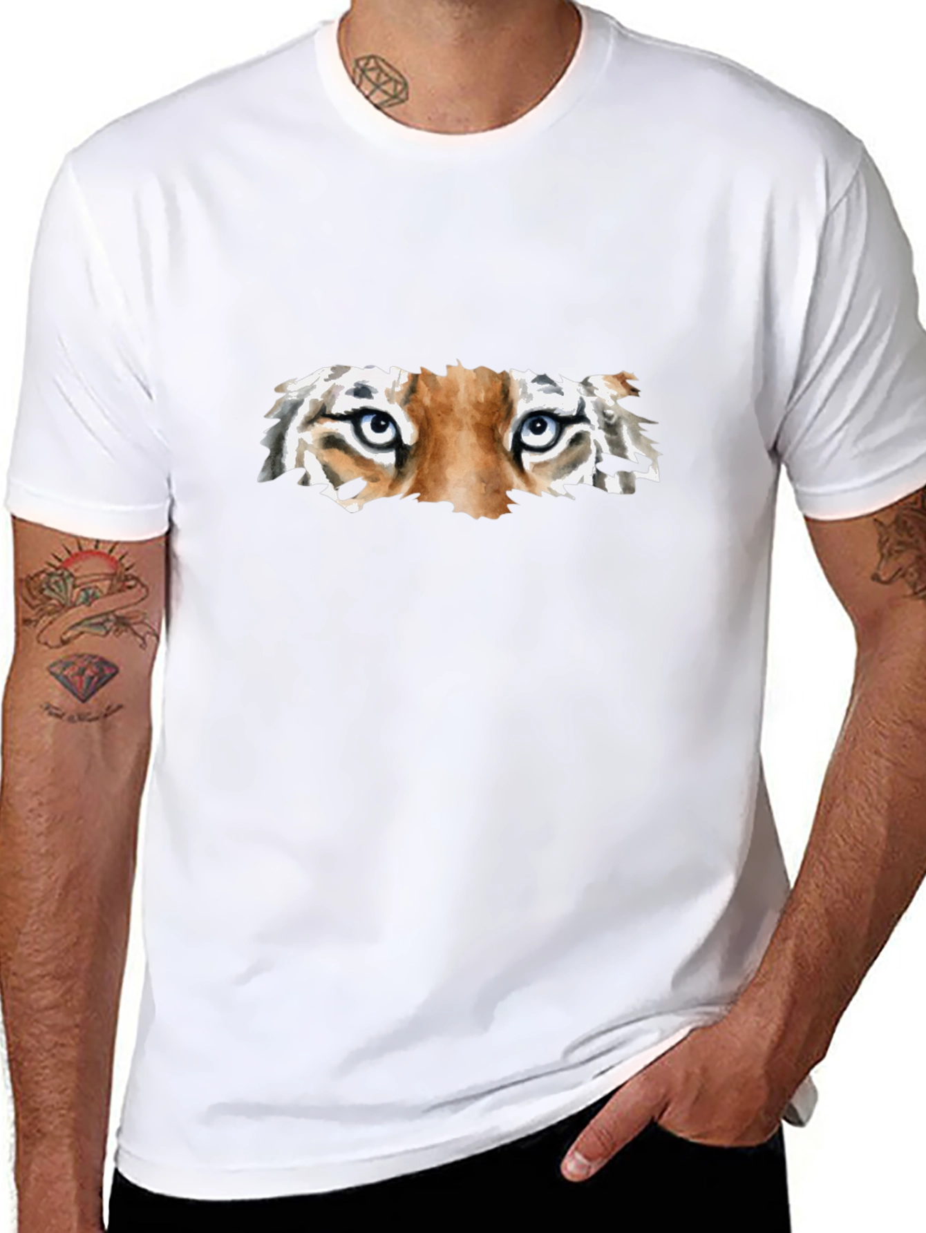 Tiger Eyes Graphic Black T-Shirt