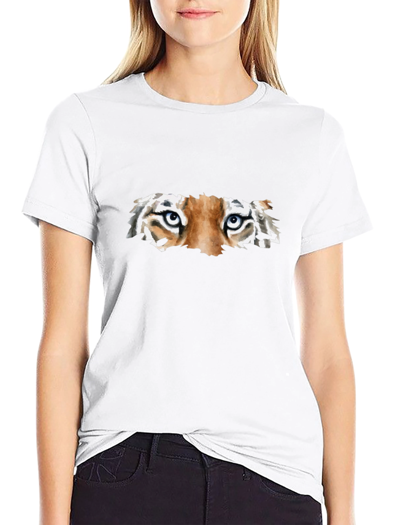 Tiger Eyes Graphic Black T-Shirt