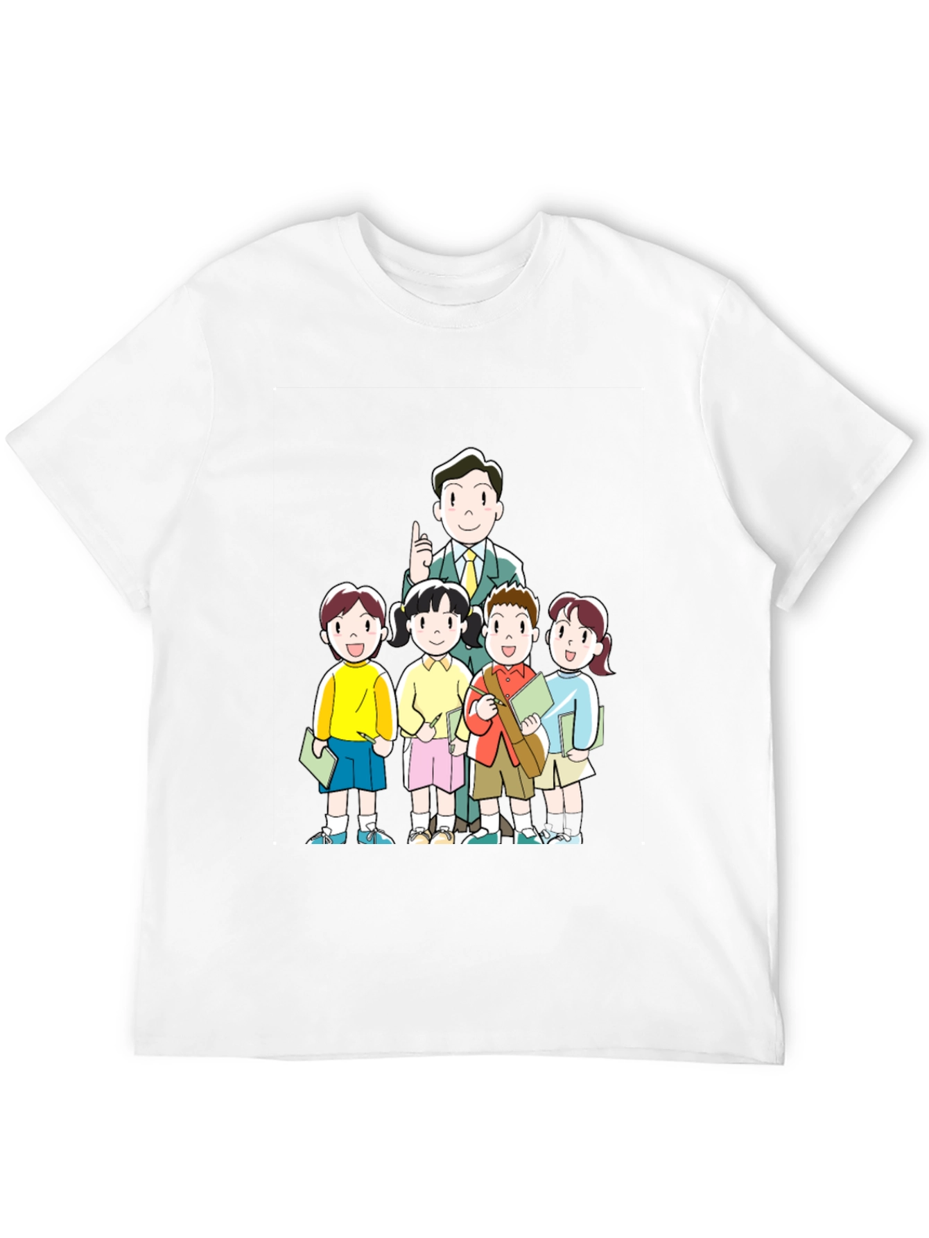Anime Teacher & Students Black T-Shirt