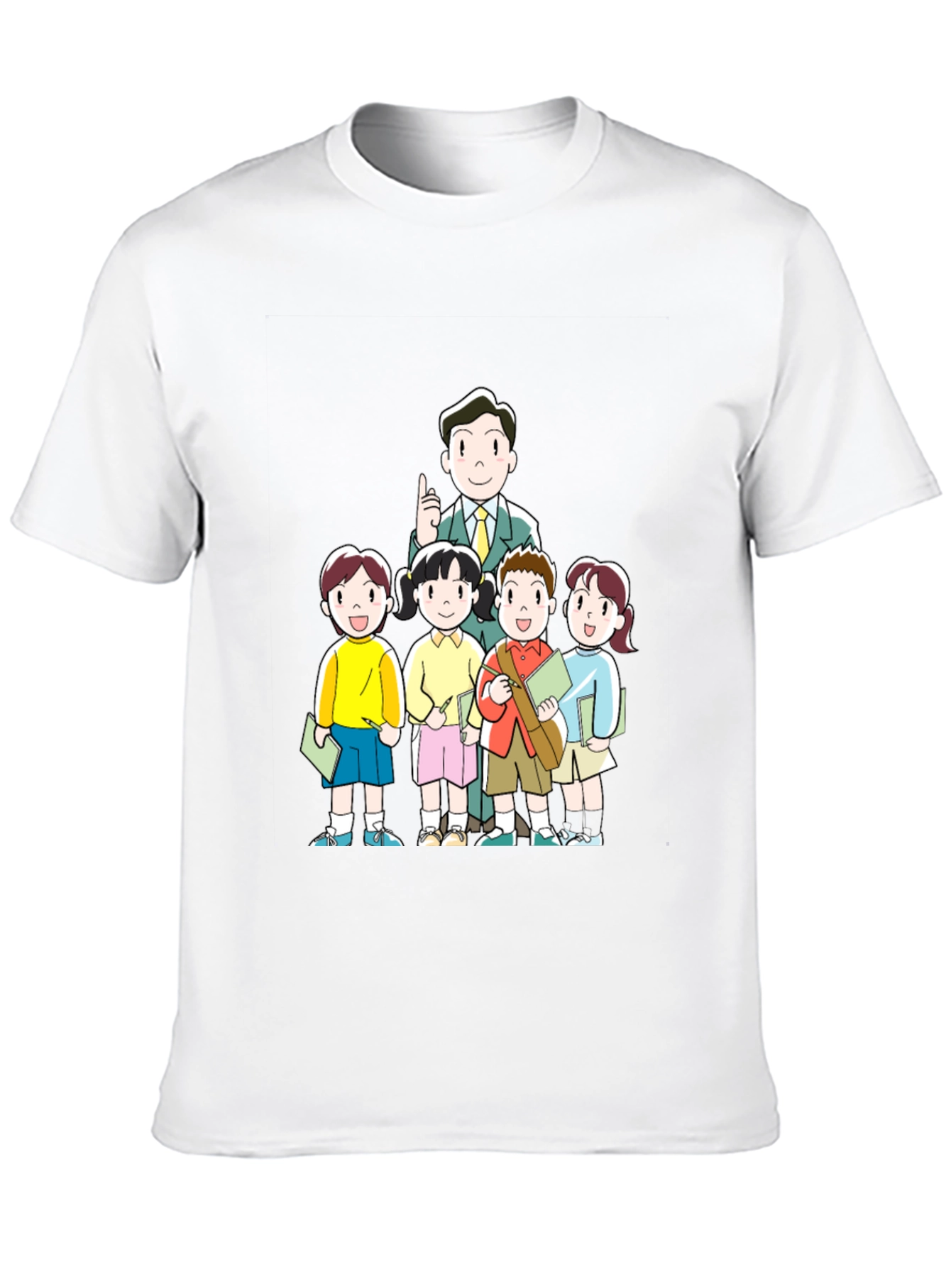 Anime Teacher & Students Black T-Shirt