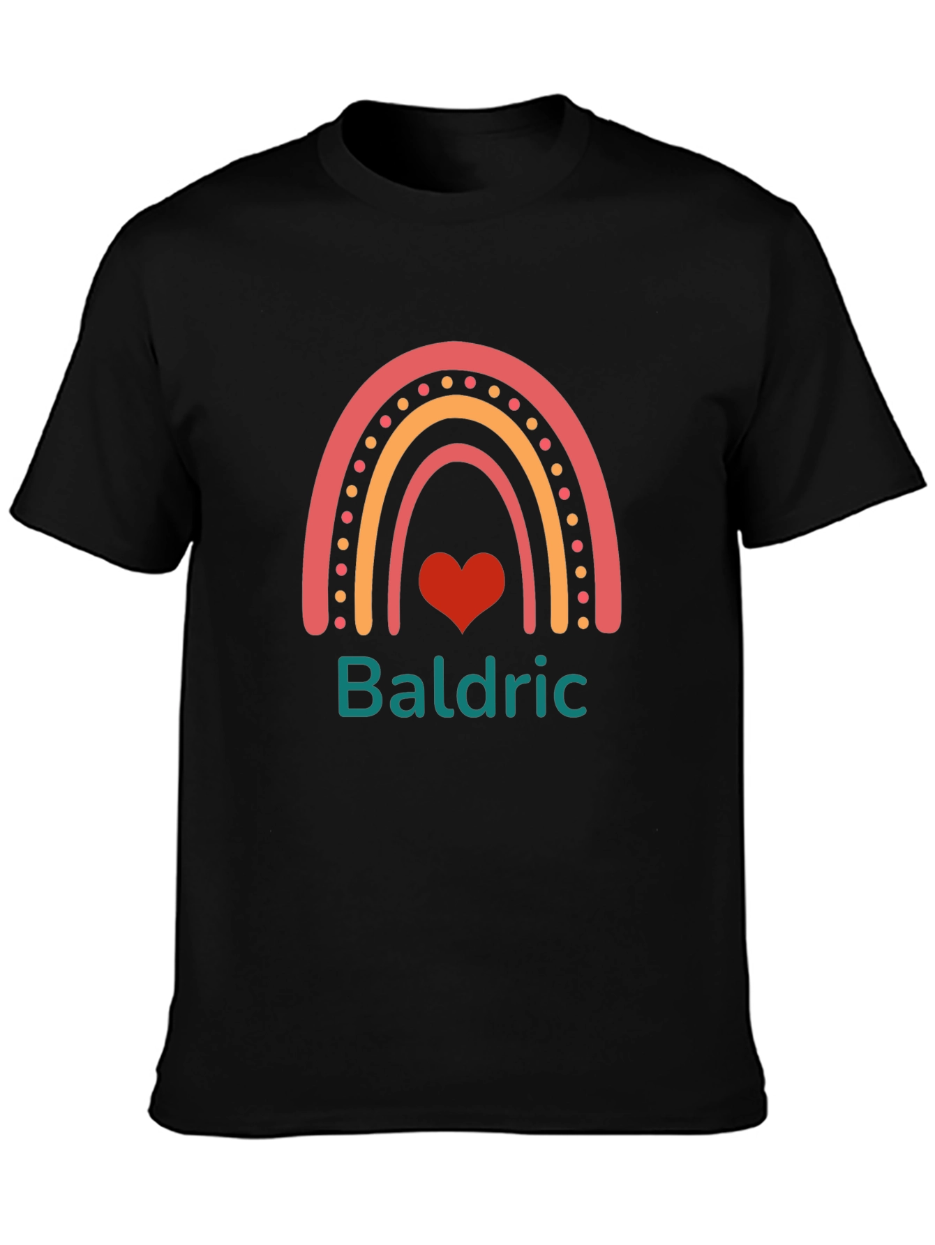 Baldric Rainbow Heart Personalized T-Shirt