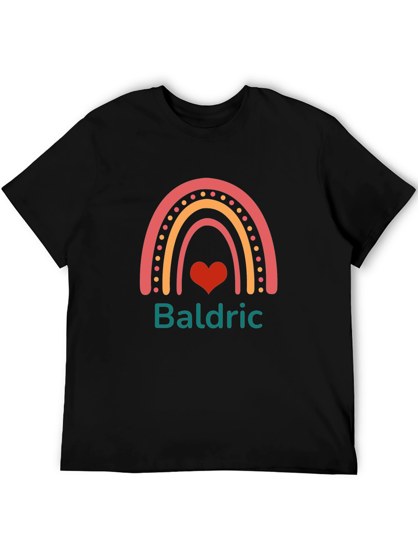 Baldric Rainbow Heart Personalized T-Shirt