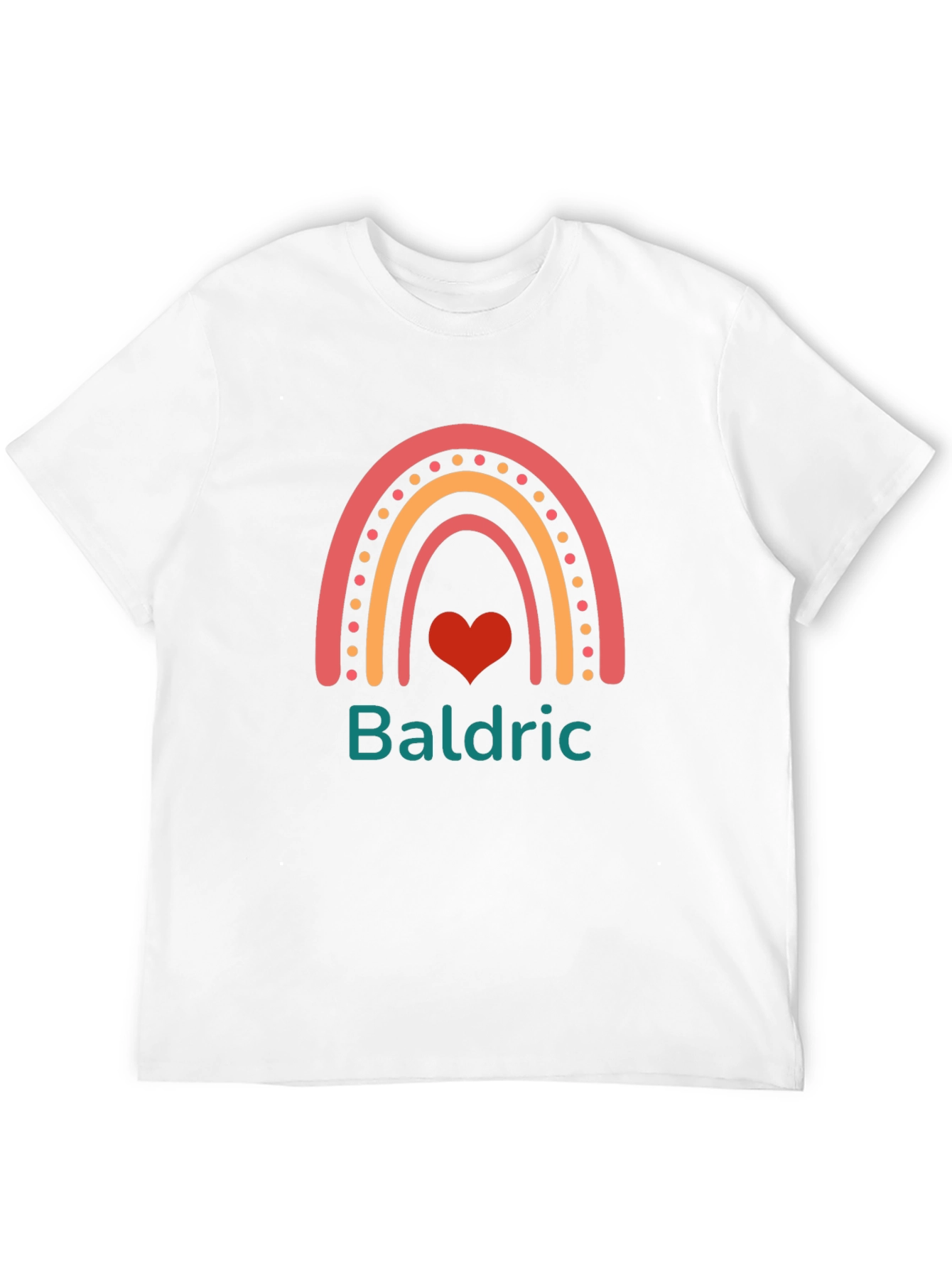 Baldric Rainbow Heart Personalized T-Shirt