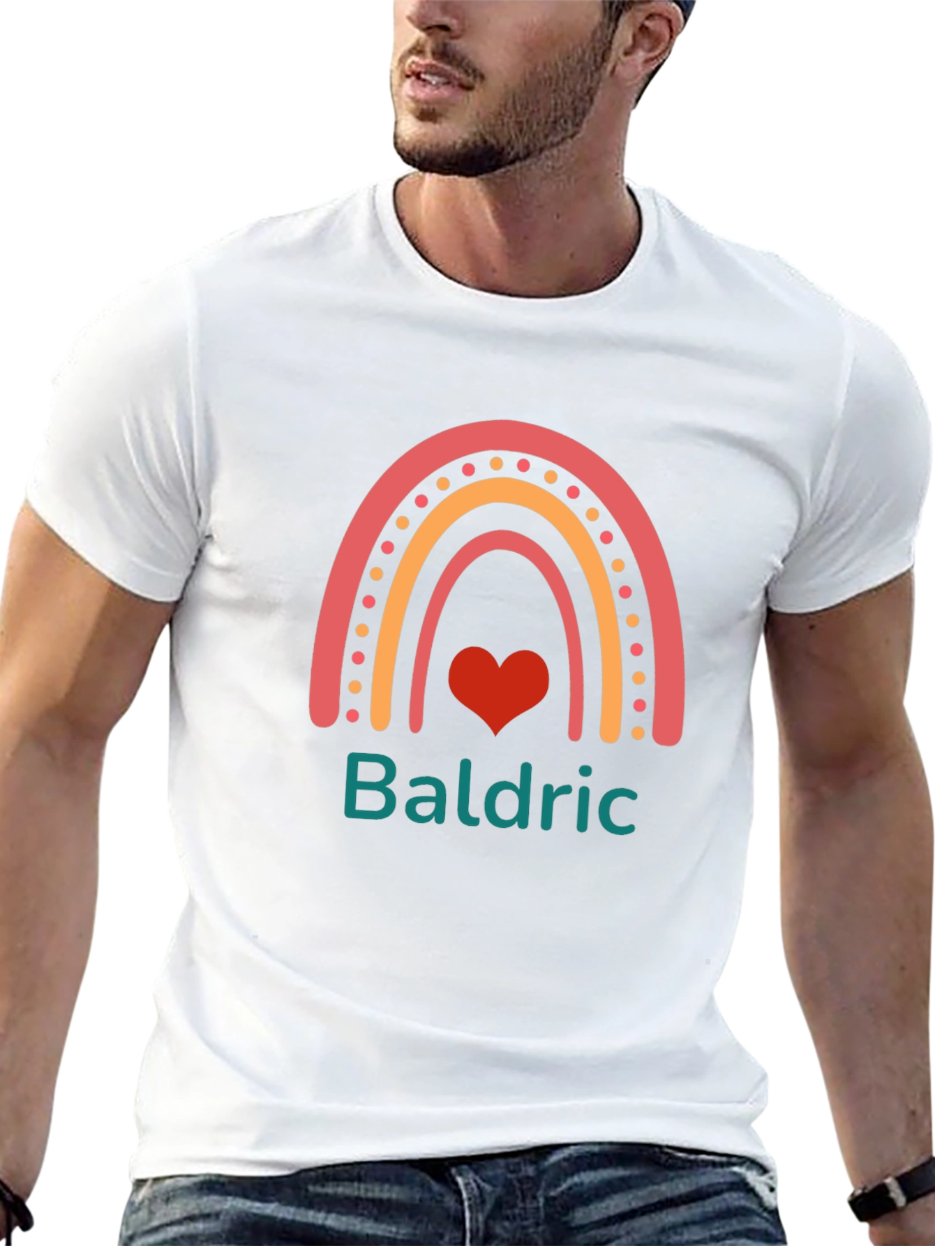 Baldric Rainbow Heart Personalized T-Shirt