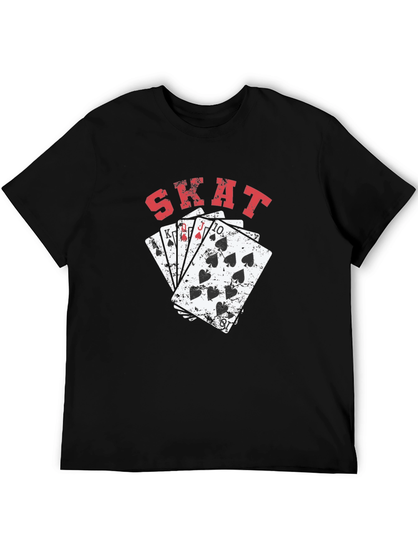 Skat Card Game Graphic Tee - Black Casual T-Shirt