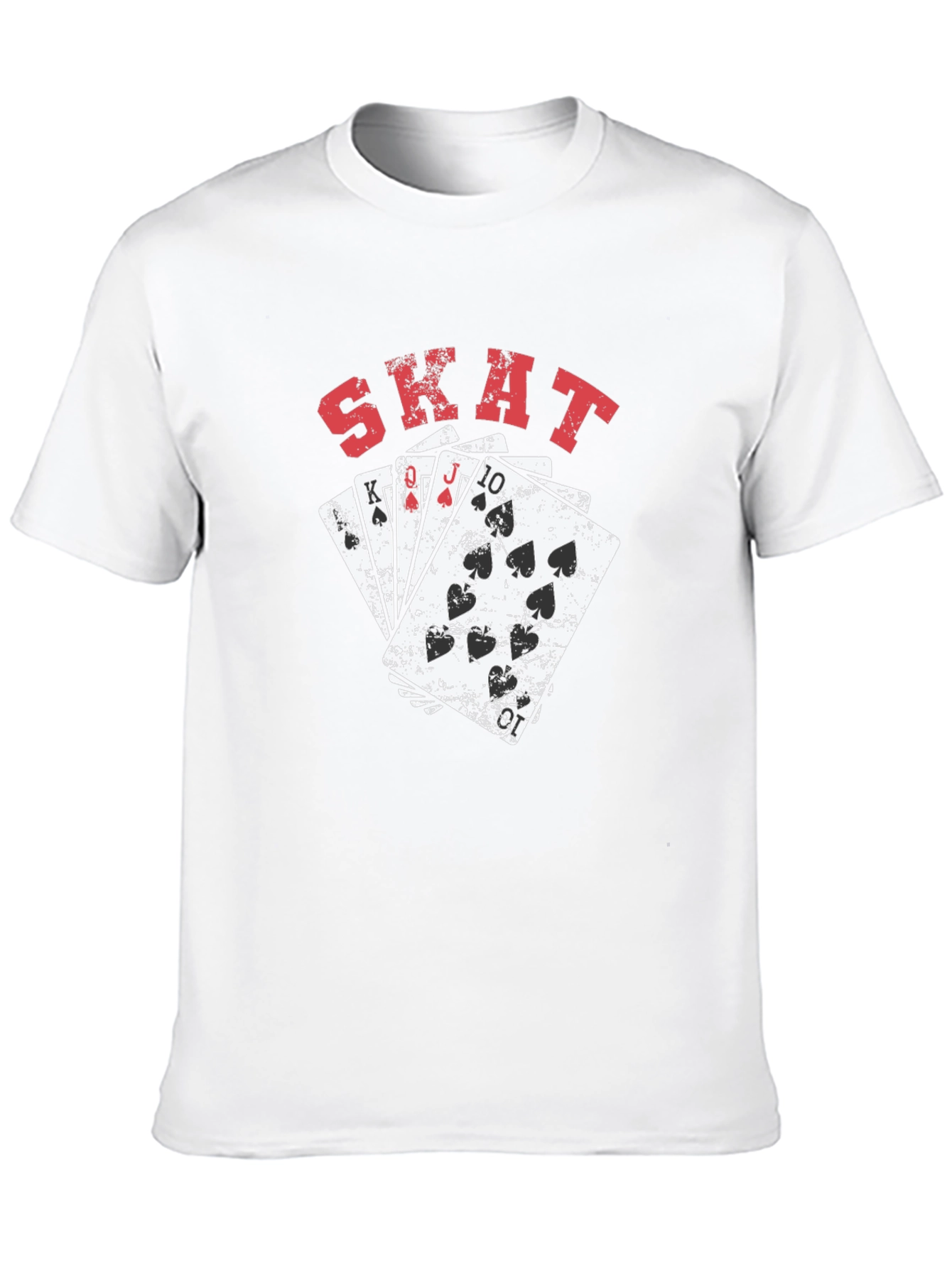 Skat Card Game Graphic Tee - Black Casual T-Shirt