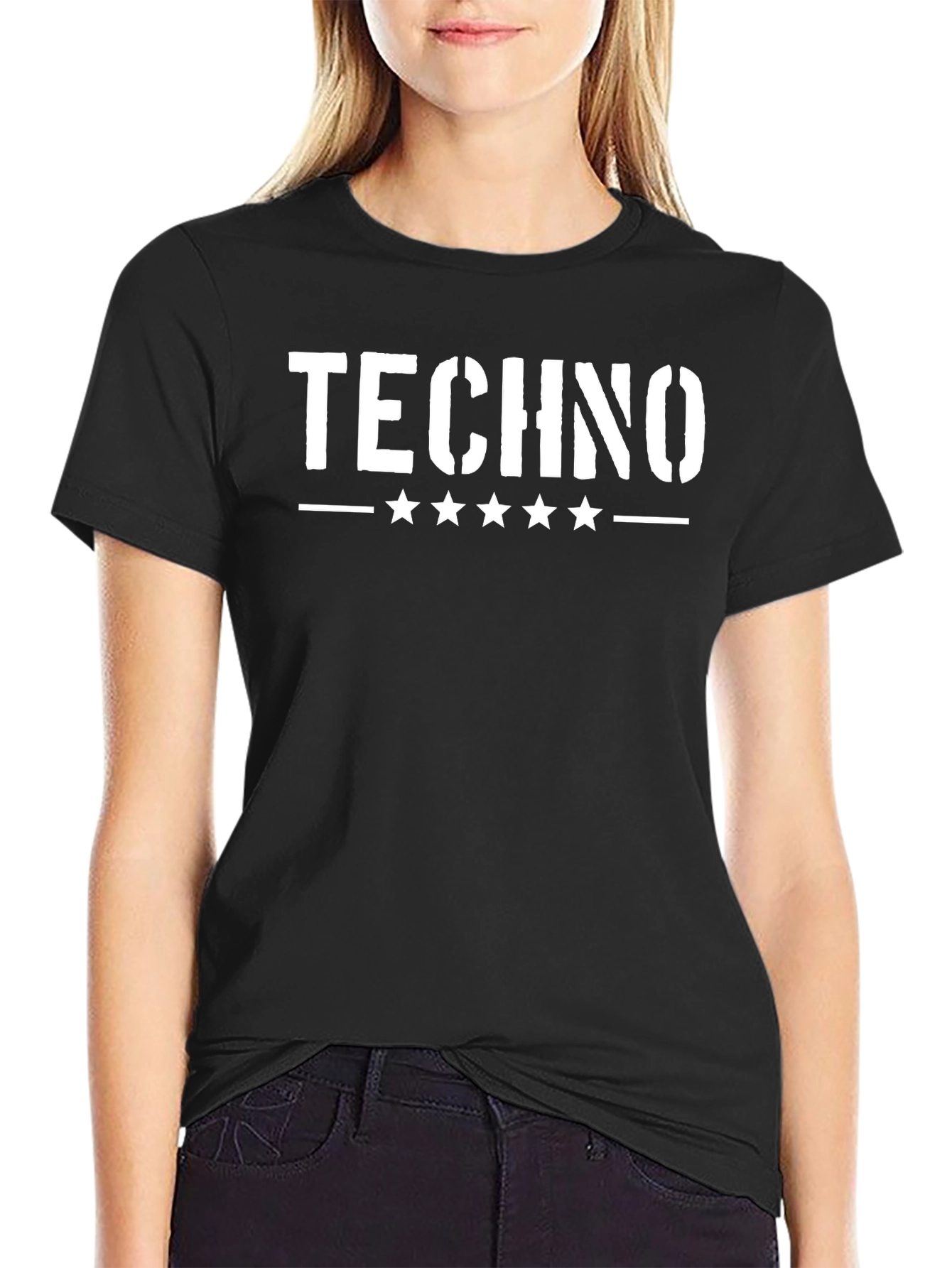 Techno Star Graphic T-Shirt - Black