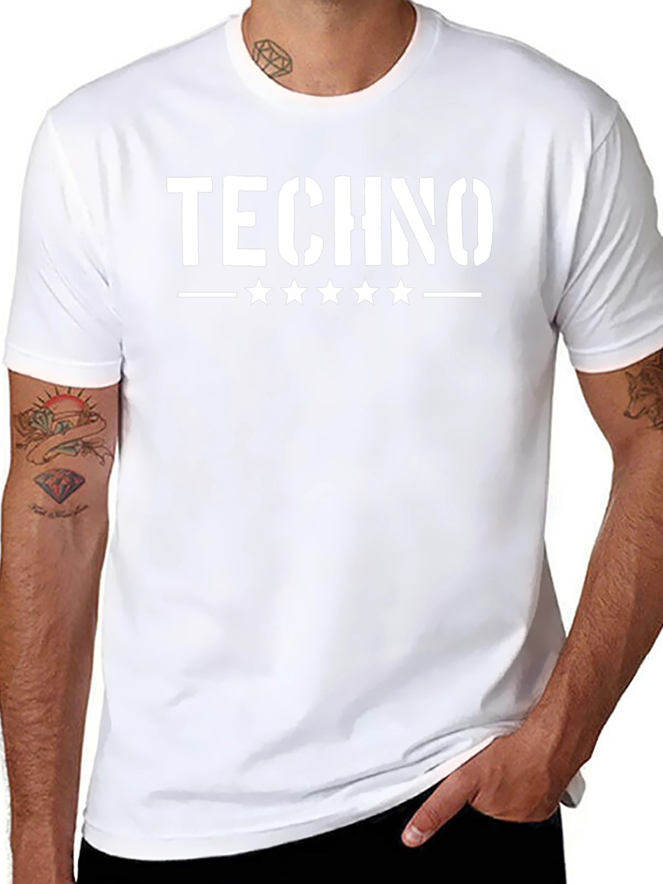 Techno Star Graphic T-Shirt - Black