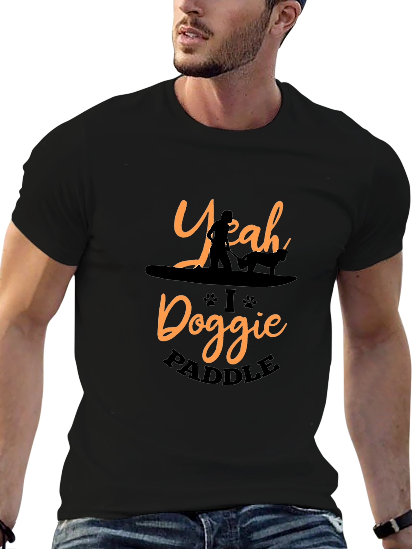 Yeah I Doggie Paddle Black T-Shirt
