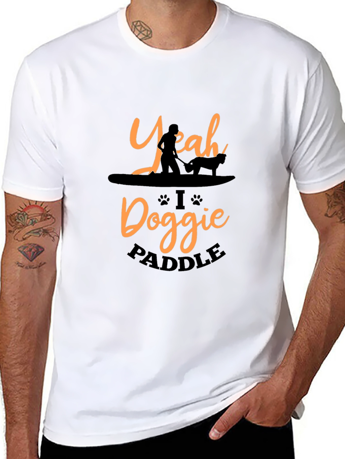 Yeah I Doggie Paddle Black T-Shirt