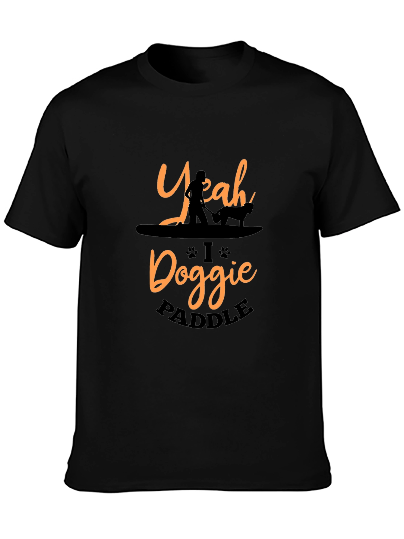 Yeah I Doggie Paddle Black T-Shirt