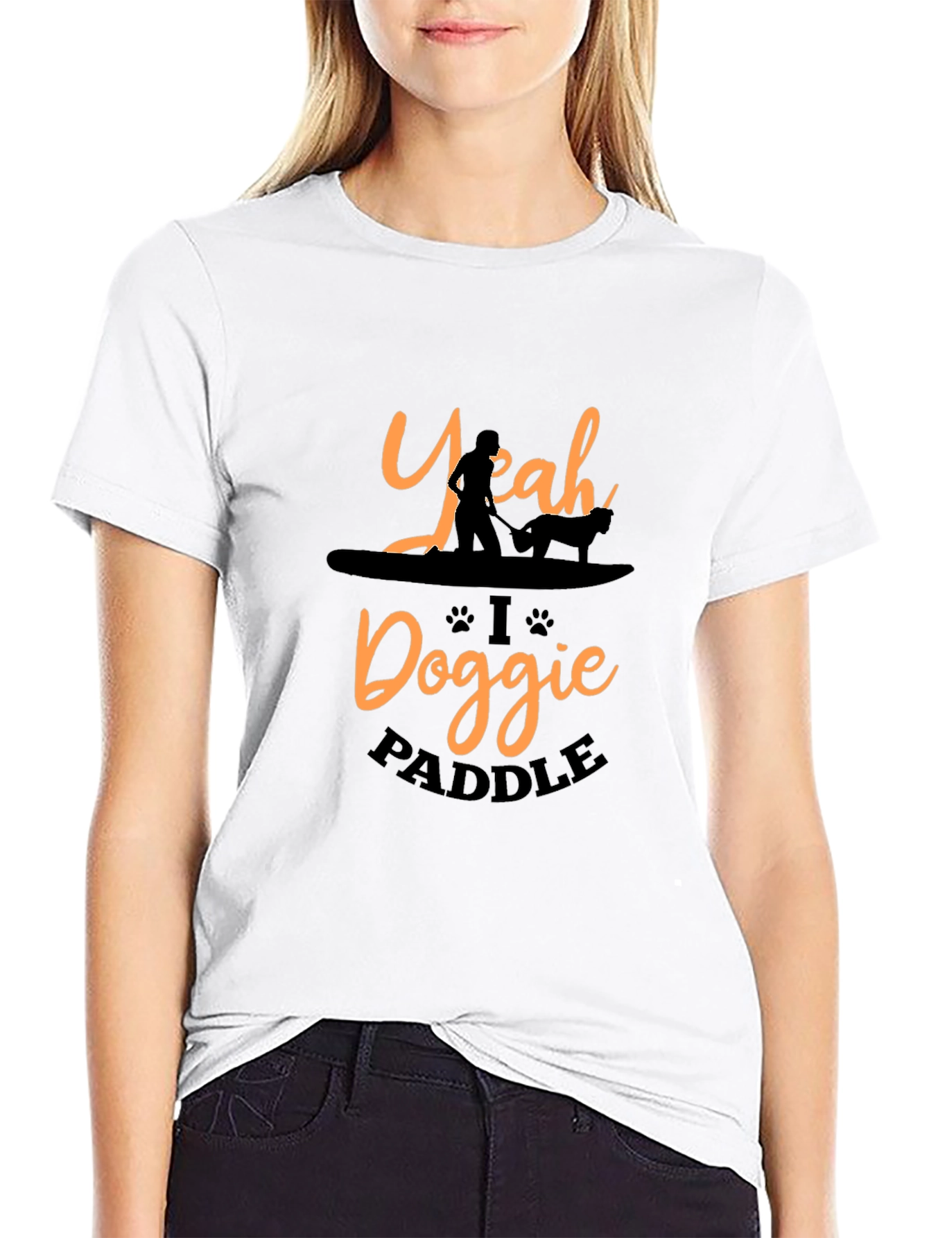 Yeah I Doggie Paddle Black T-Shirt