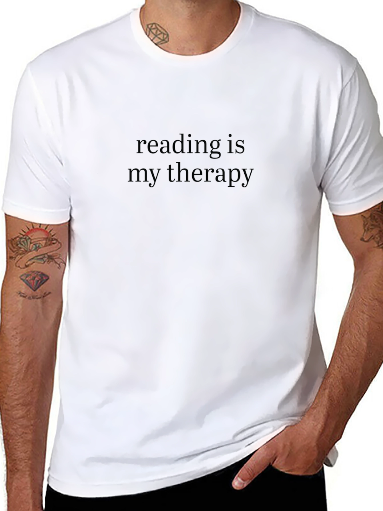 Reading is My Therapy T-Shirt - Black