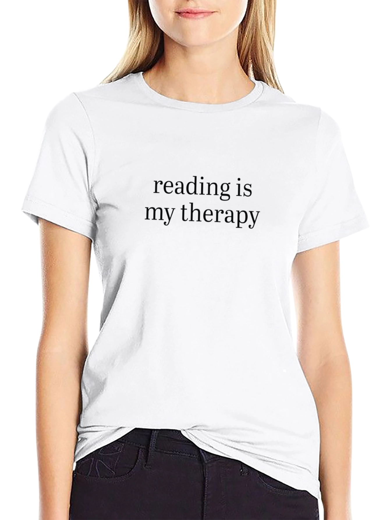 Reading is My Therapy T-Shirt - Black