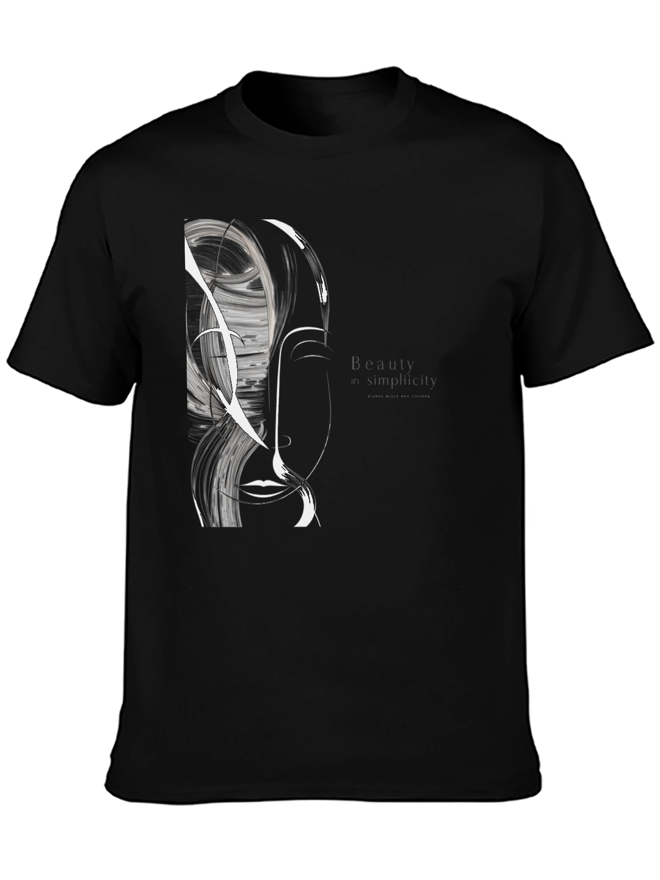Abstract Face Graphic Black T-Shirt