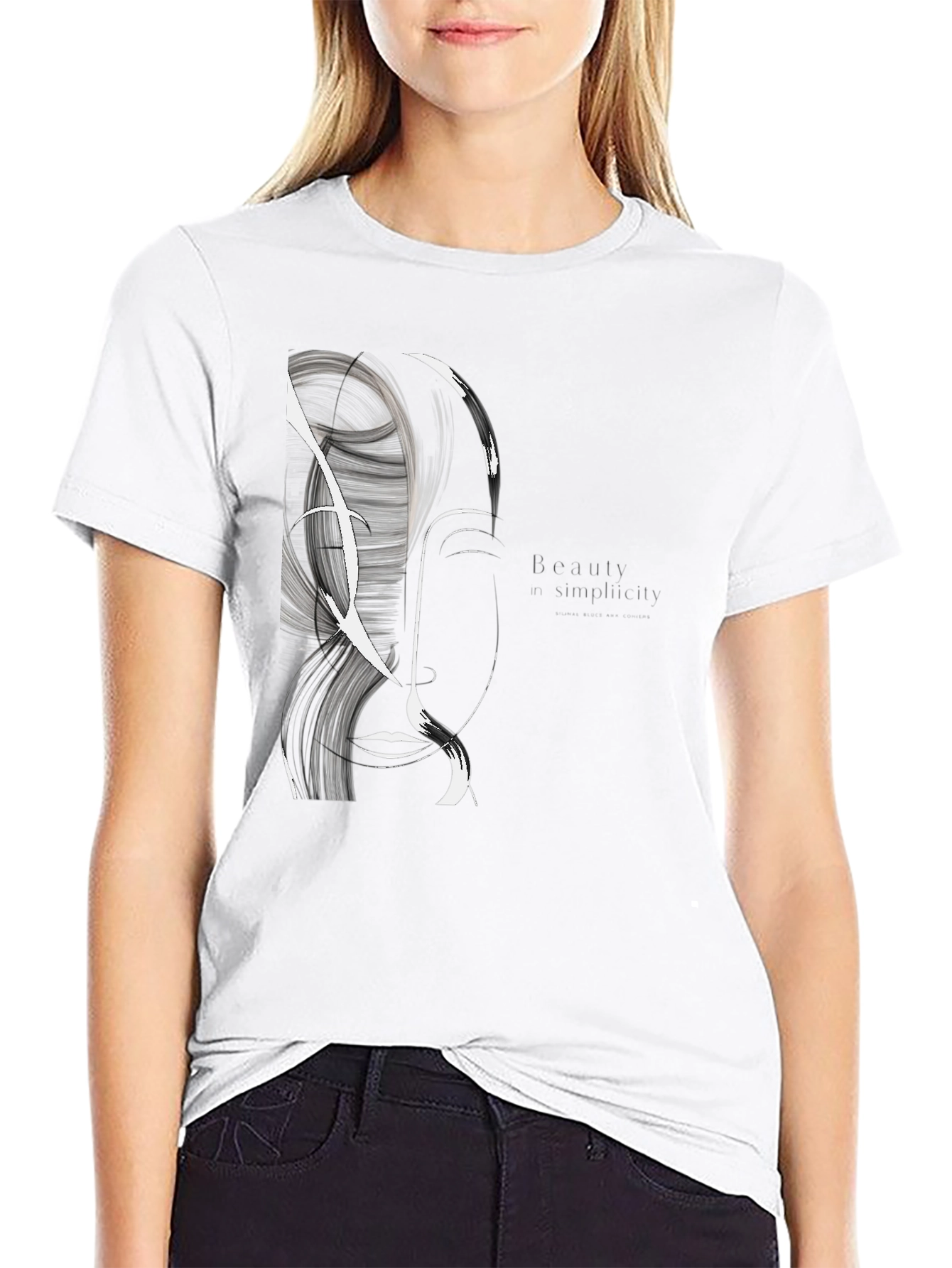 Abstract Face Graphic Black T-Shirt