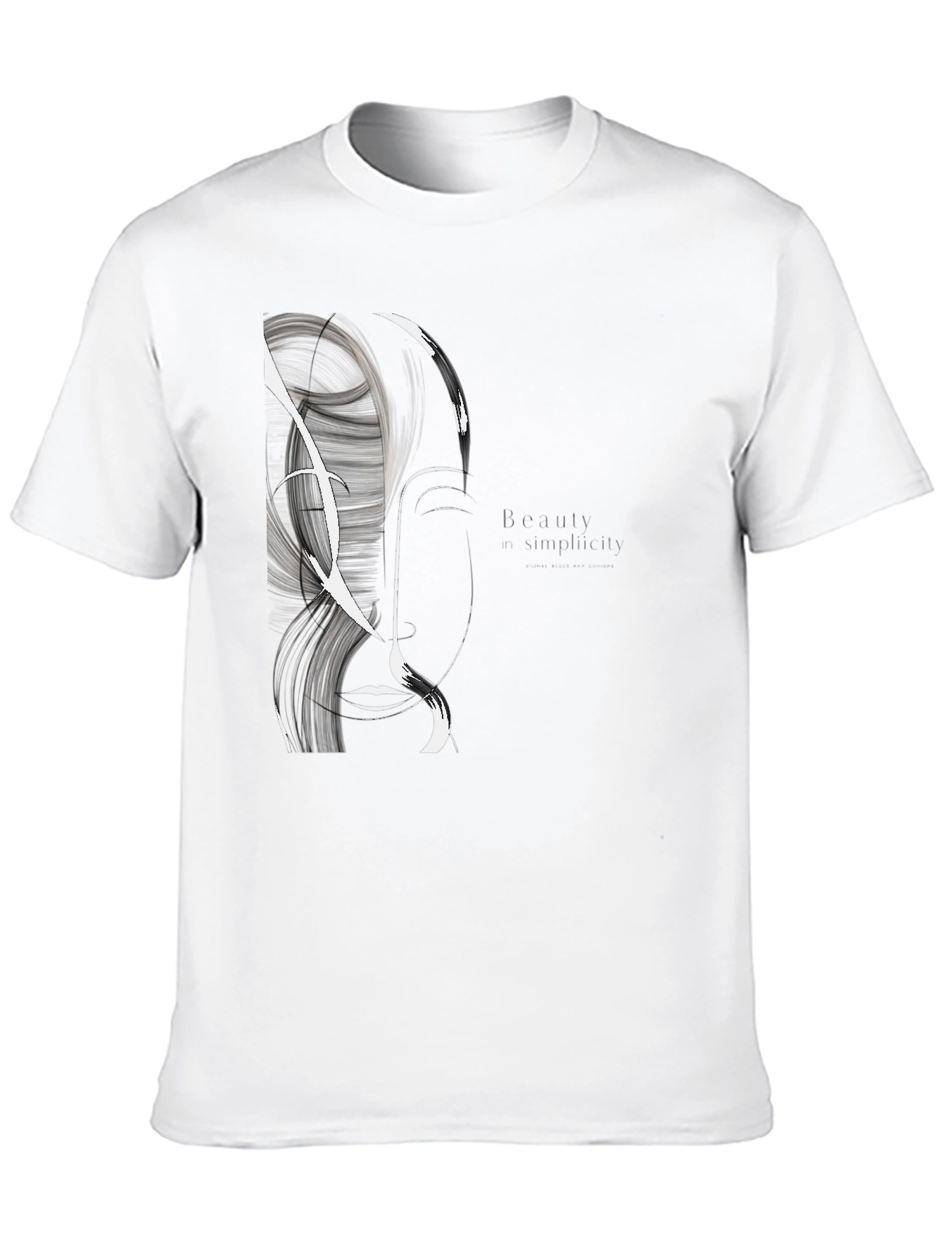 Abstract Face Graphic Black T-Shirt
