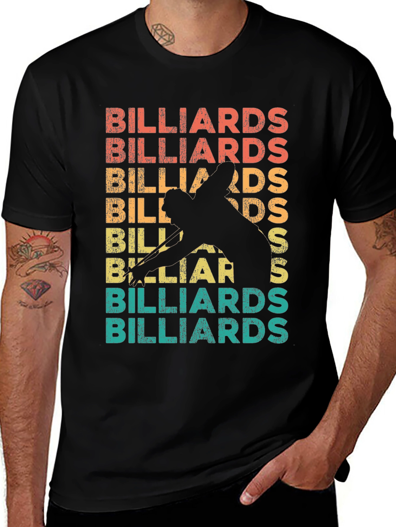 Retro Billiards Graphic T-Shirt - Cue Sports Apparel